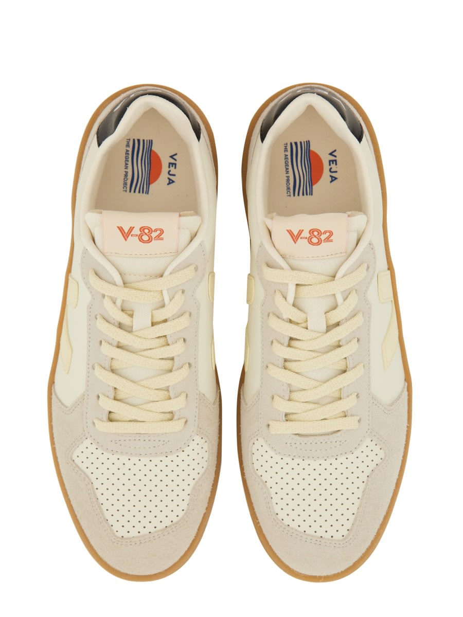 Veja V-82 Grained Leather Pure Sneakers Shoes