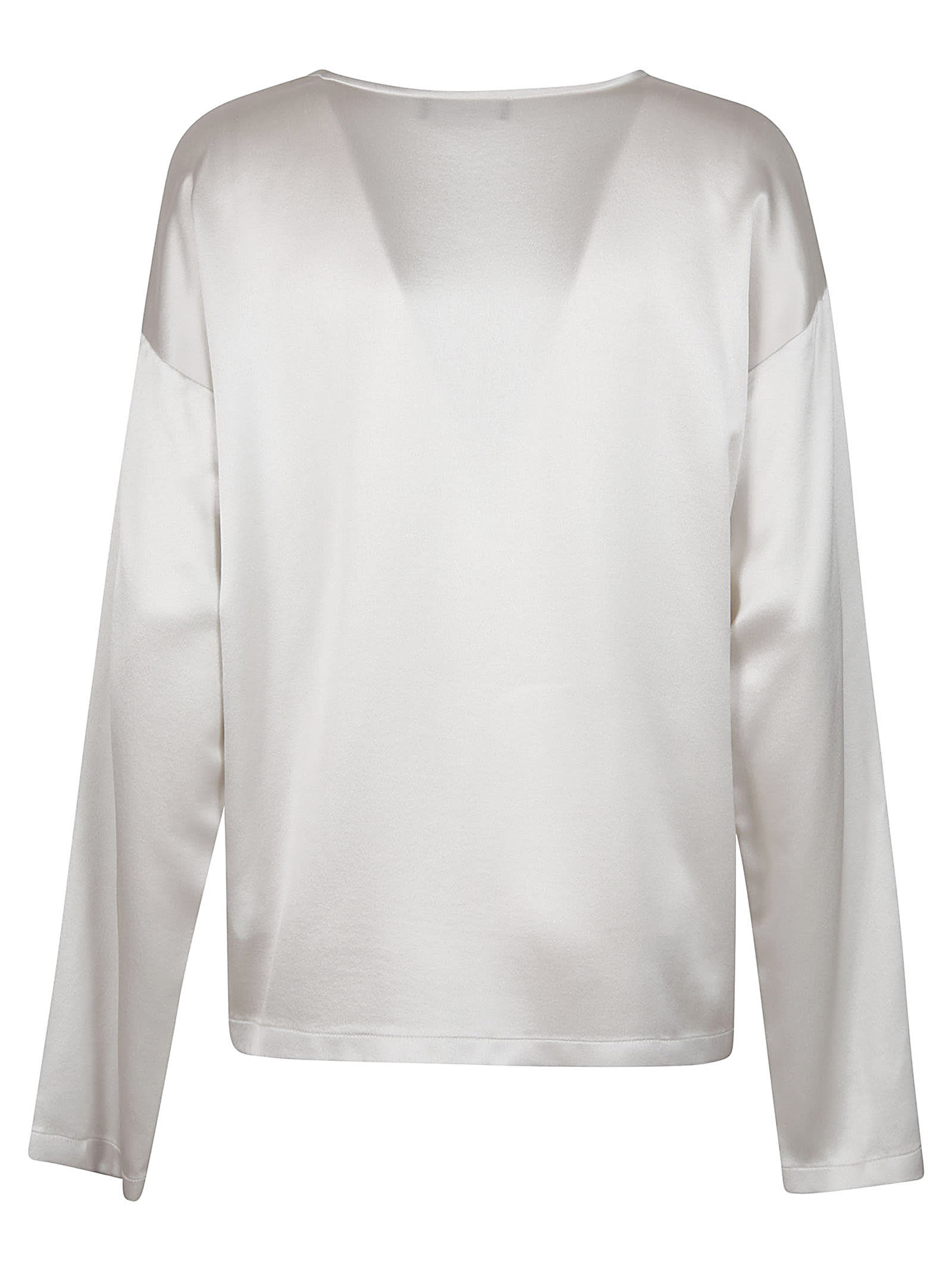 Shop Fabiana Filippi Long Sleeve Blouse In Perla