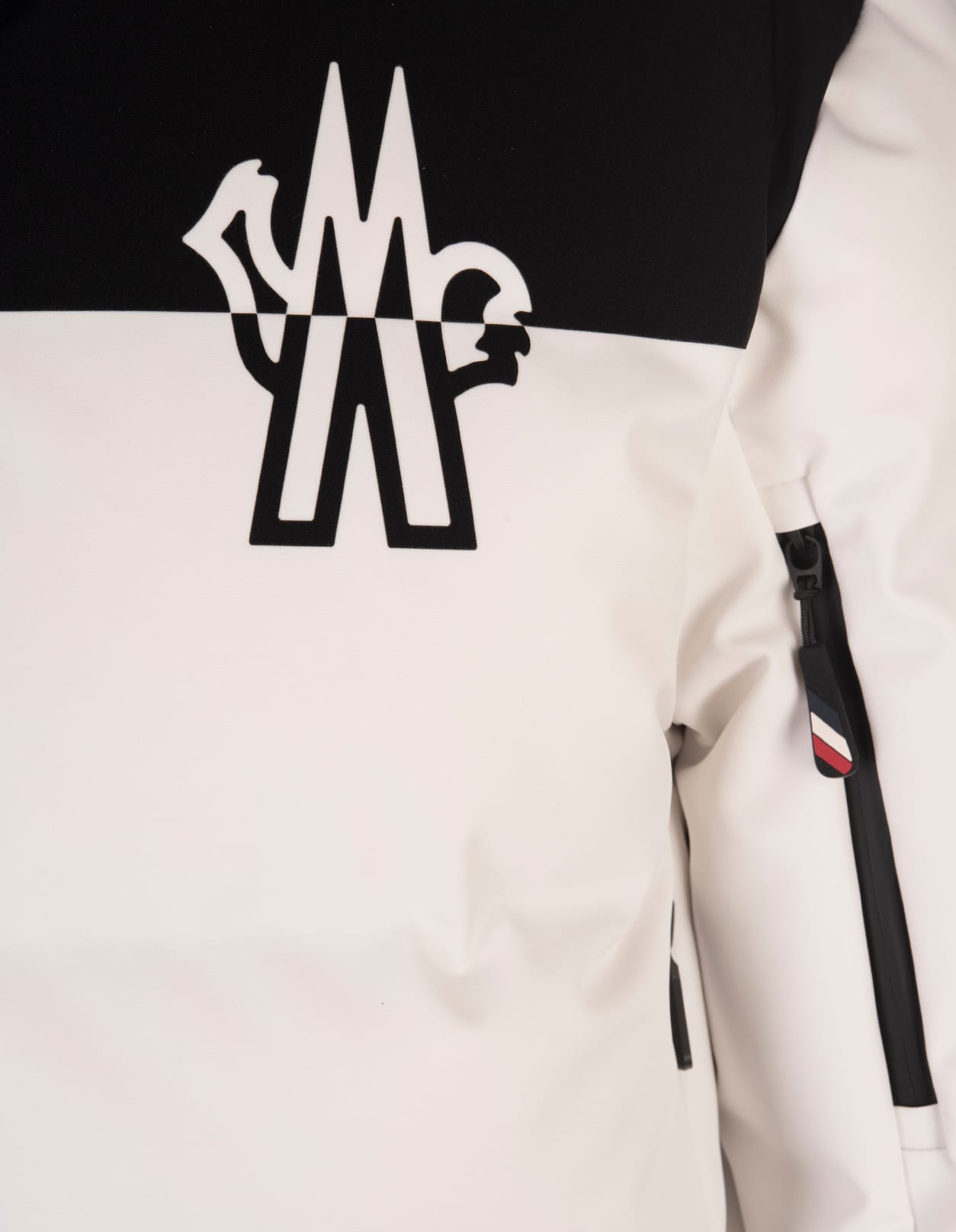 Shop Moncler White And Black Curtis Down Jacket