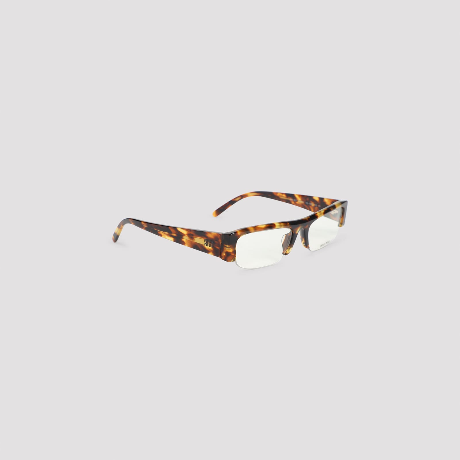Miu Miu Root Tortoise Brown Acetate Transparent Sunglasses In Multi