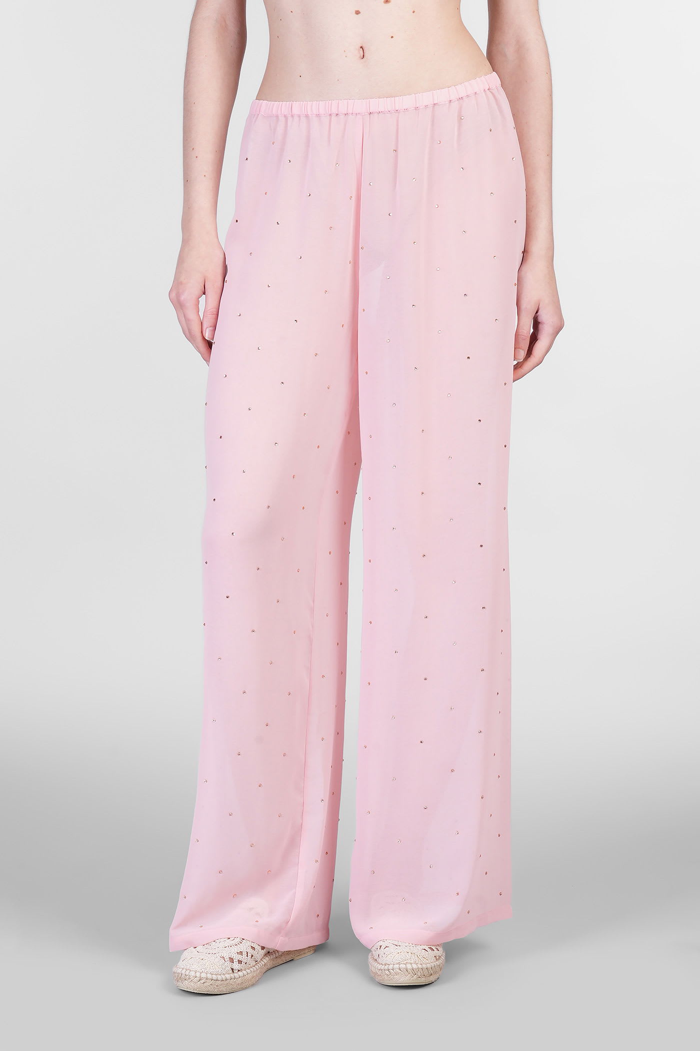 Mc2 Saint Barth Amalia Pants In Rose-pink Polyester In Pink