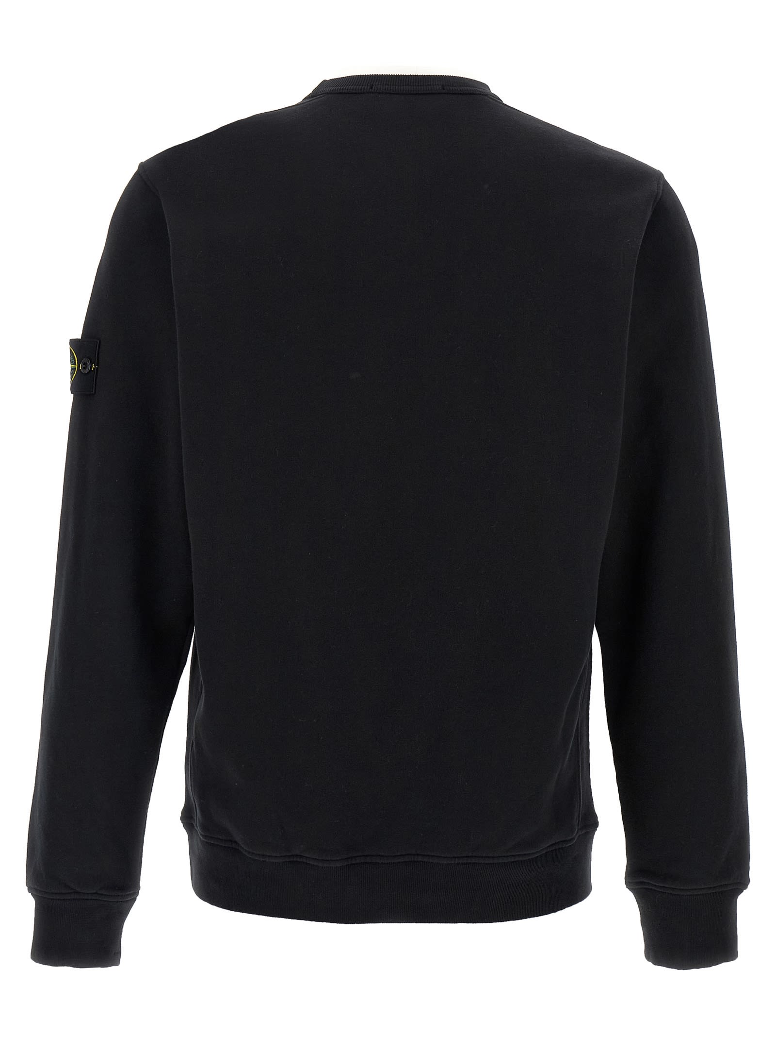 Stone Island Vanisé Brushed Heavy Cotton Sweatshirt In Black