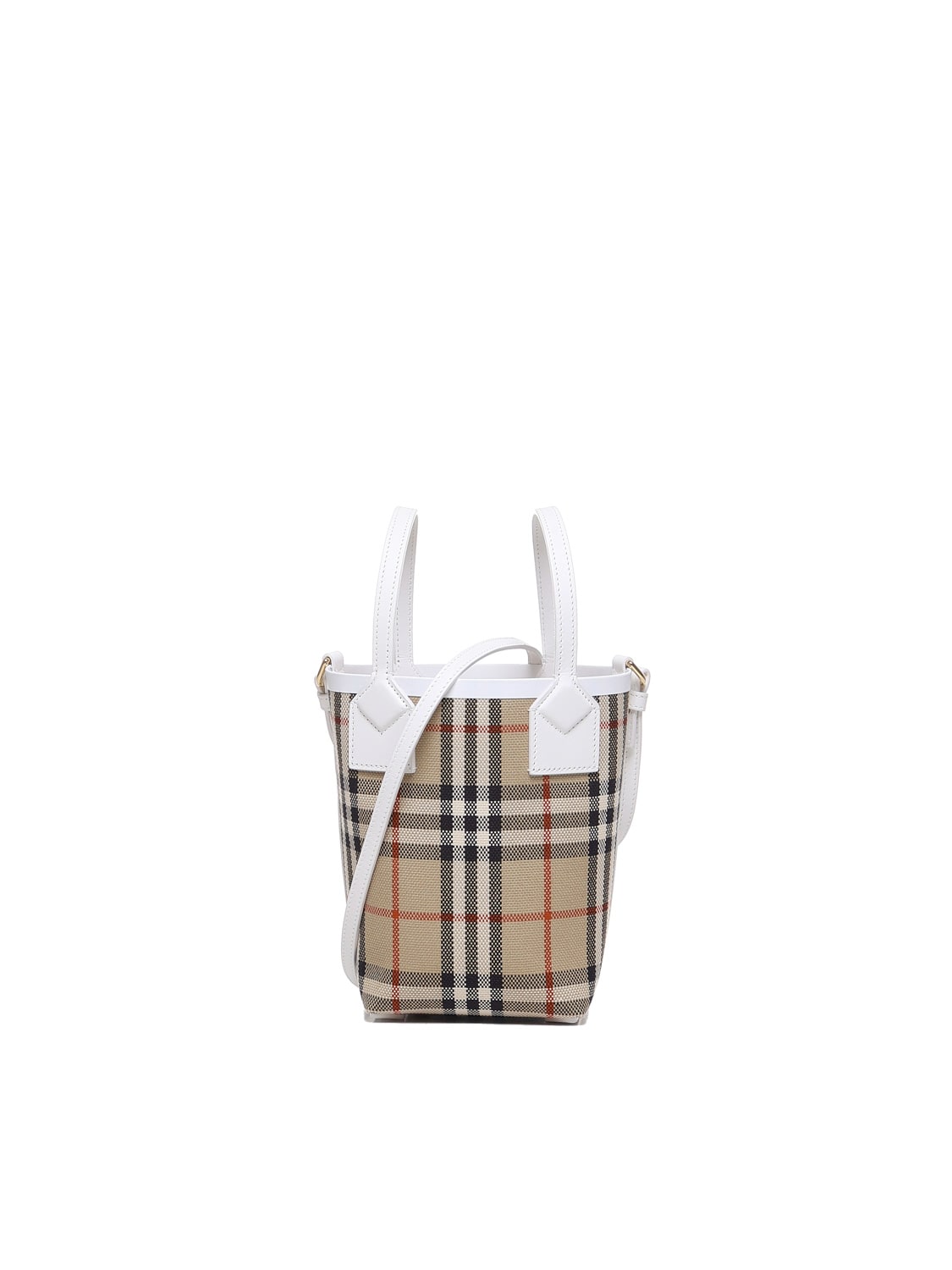 Shop Burberry Mini London Tote In Beige