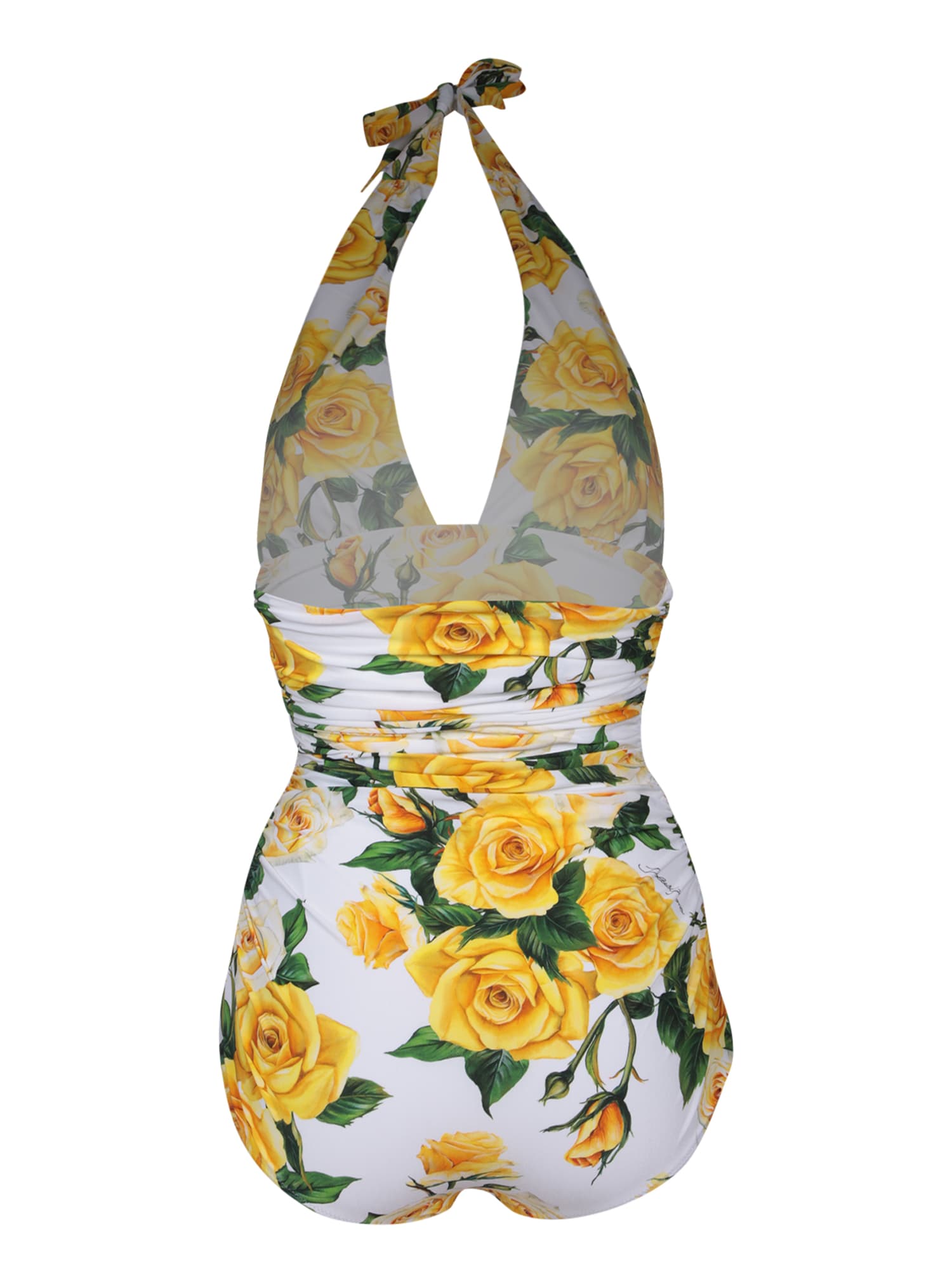 Shop Dolce & Gabbana Flowe Power Yellow Swimsuit