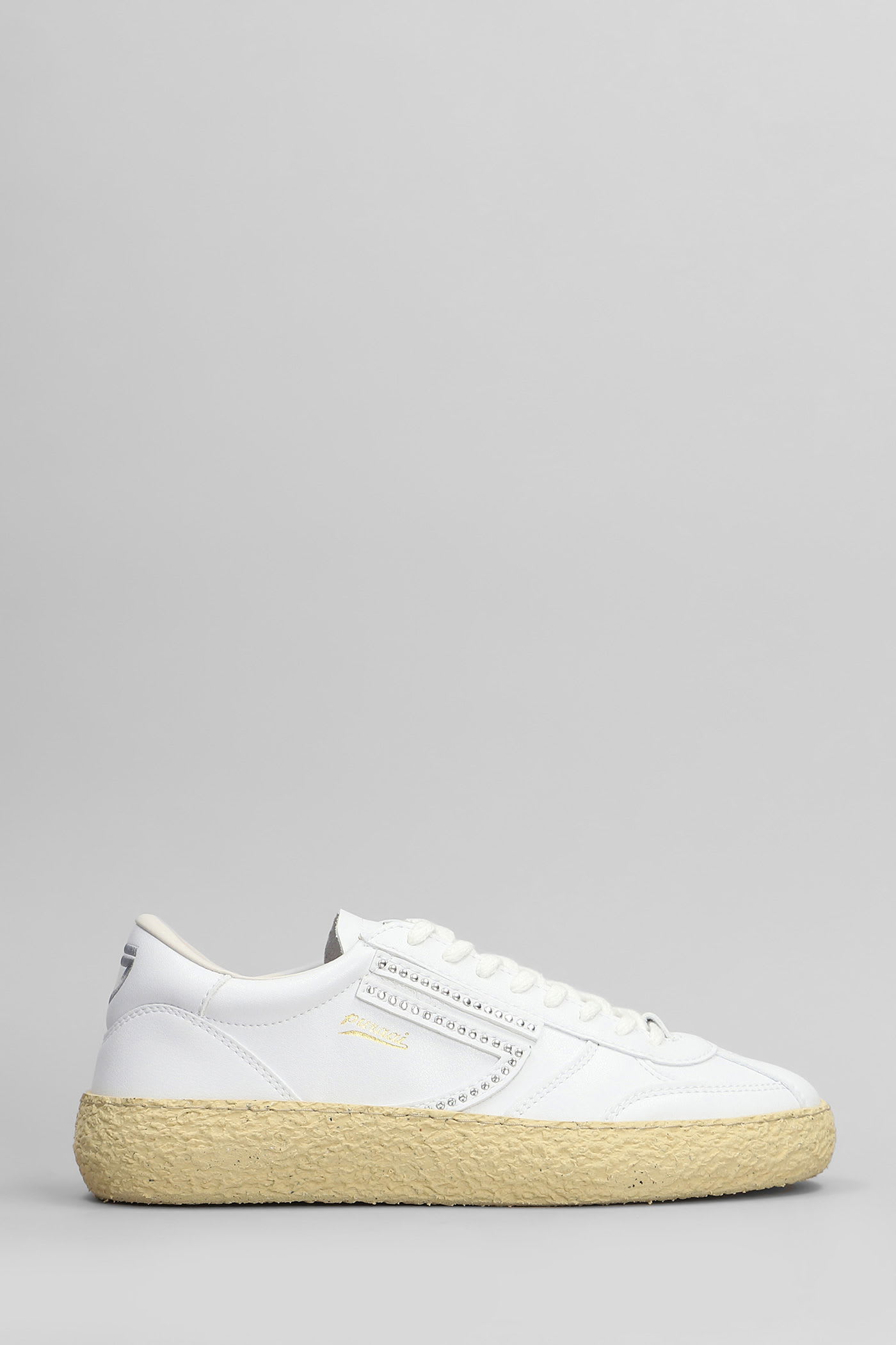Stud Sneakers In White Leather