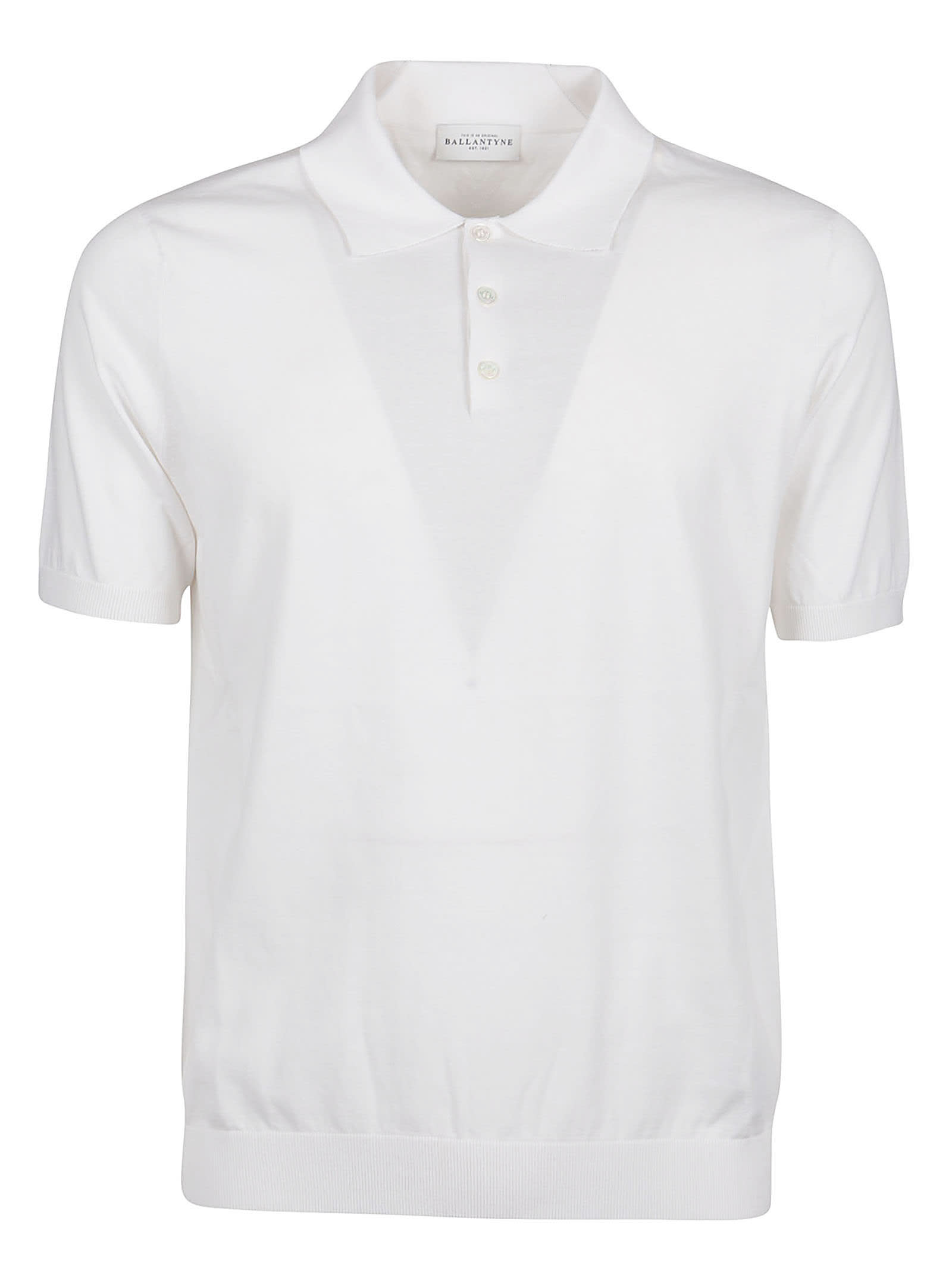 Shop Ballantyne Short Sleeve Polo Shirt In Optical White