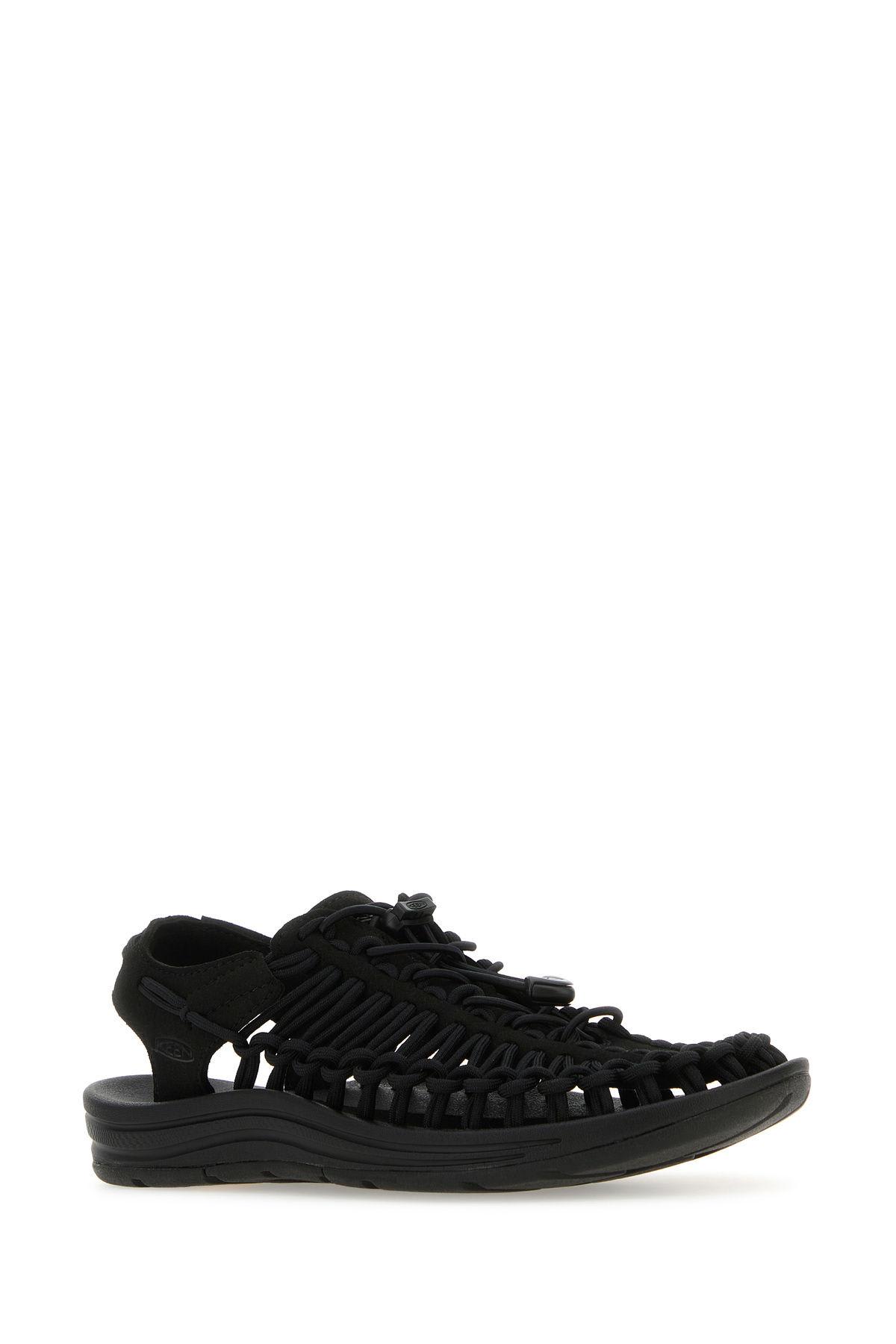 Shop Keen Black Fabric Uneek Sneakers In Nero