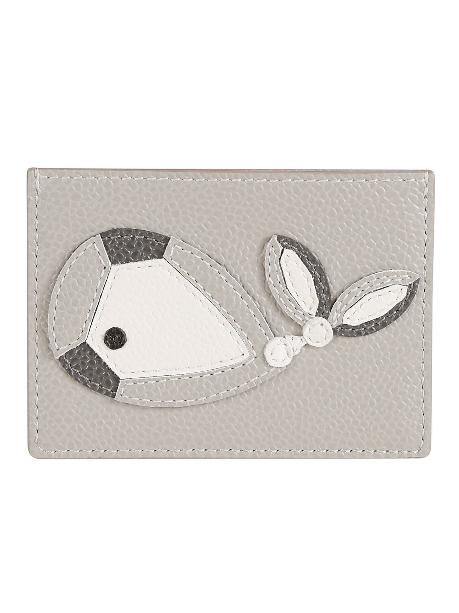 Shop Thom Browne Single Gem Whale Card Holder In Light Grey