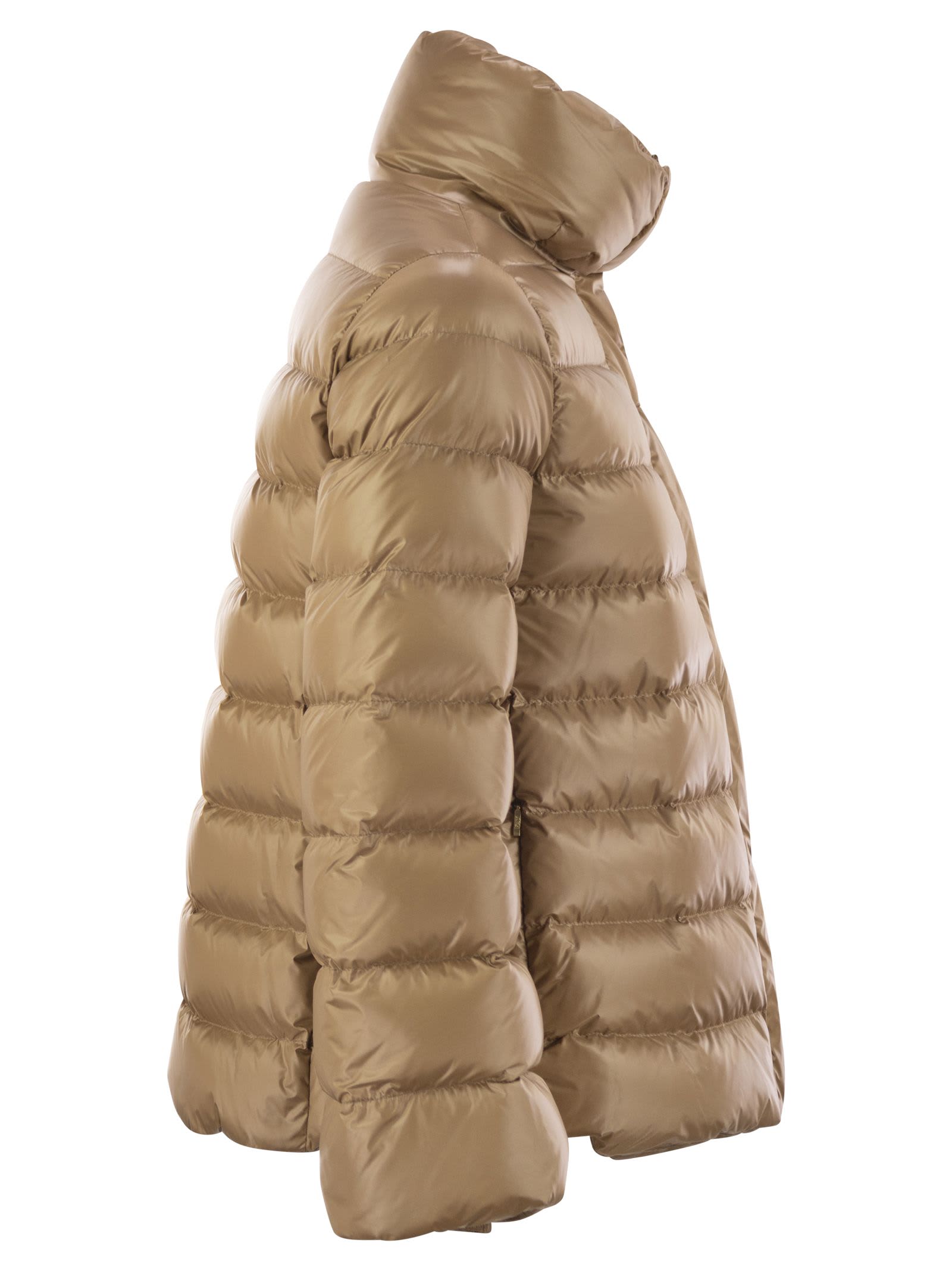 Fay Padded Quilted Stand-up Collar Jackets In Camel