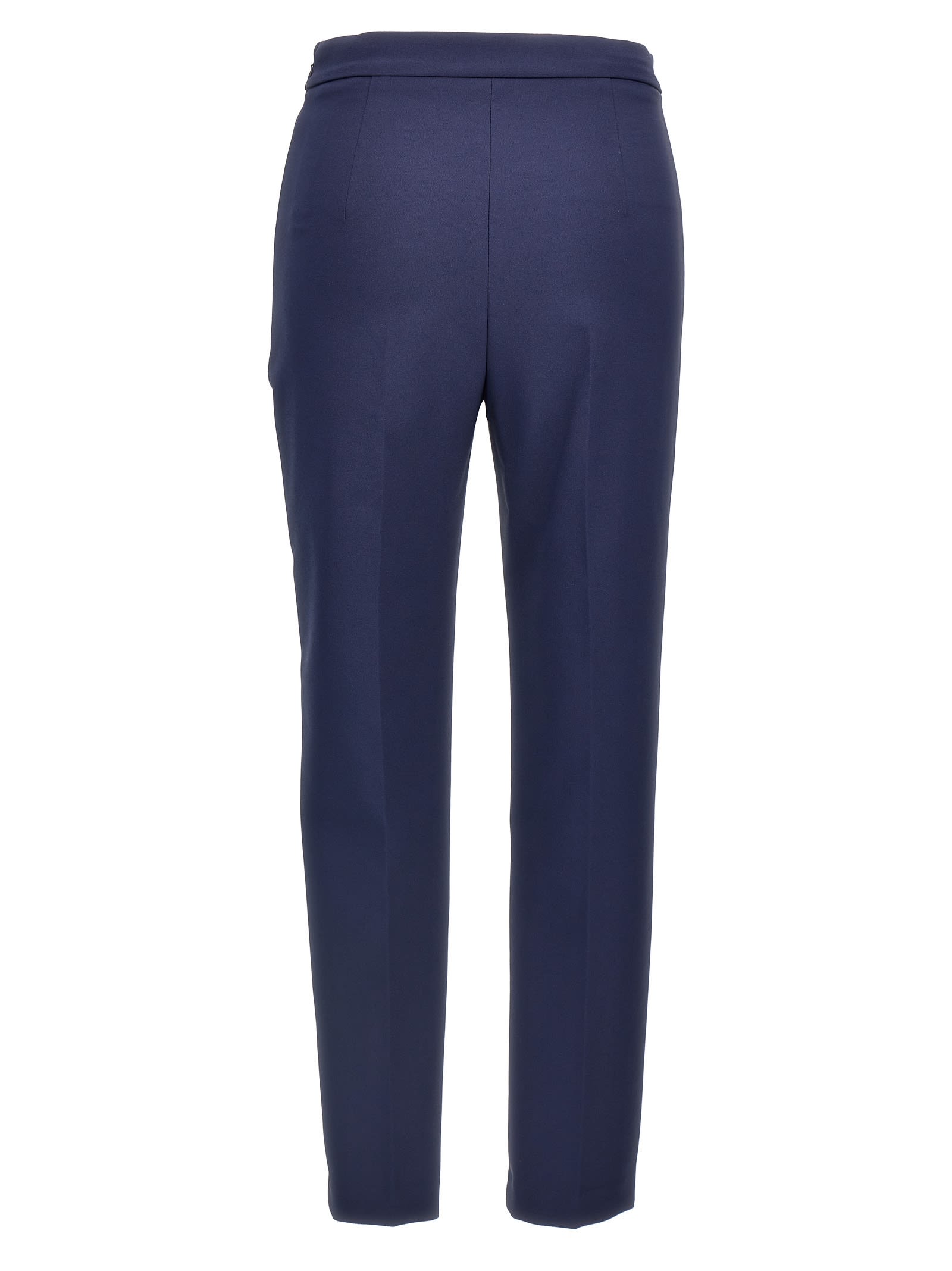 Shop Elisabetta Franchi Double Zip Pants In Blue