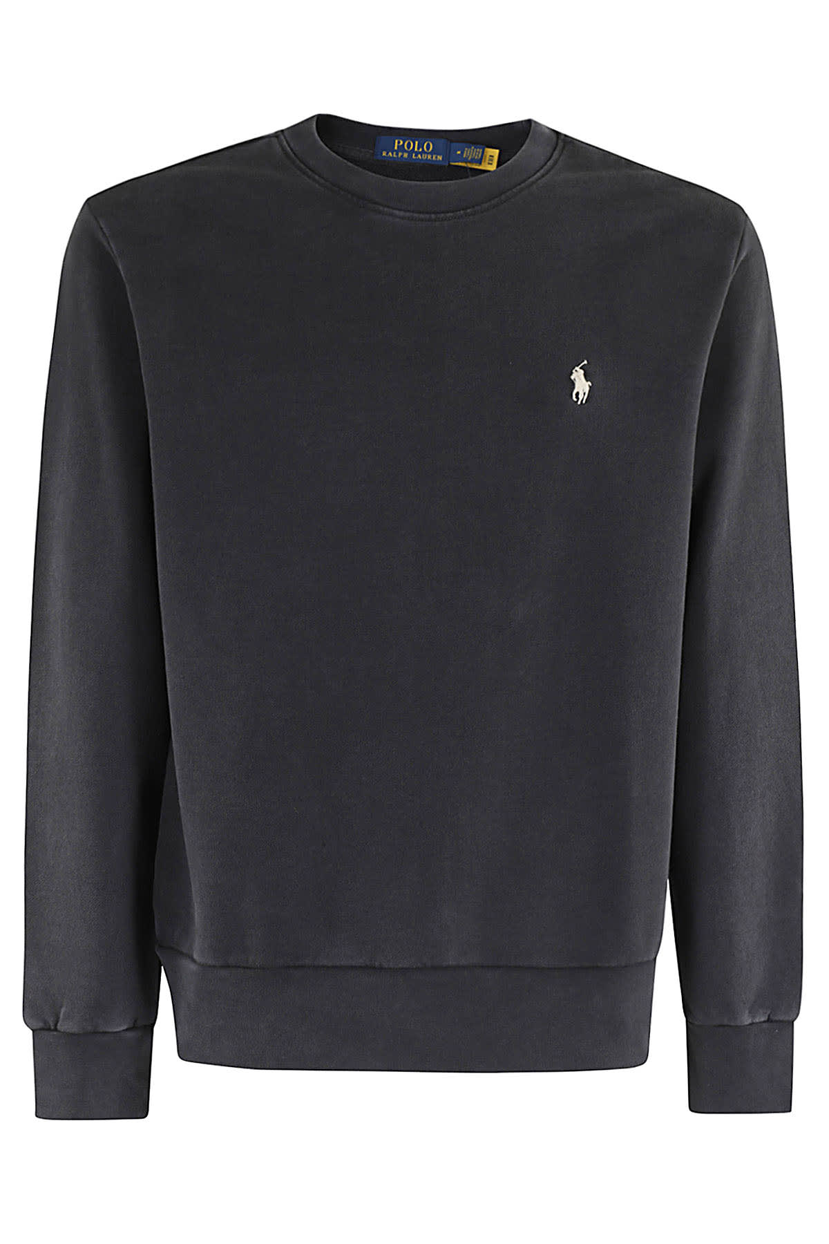 Shop Polo Ralph Lauren Long Sleeve Sweatshirt In Faded Black Canvas