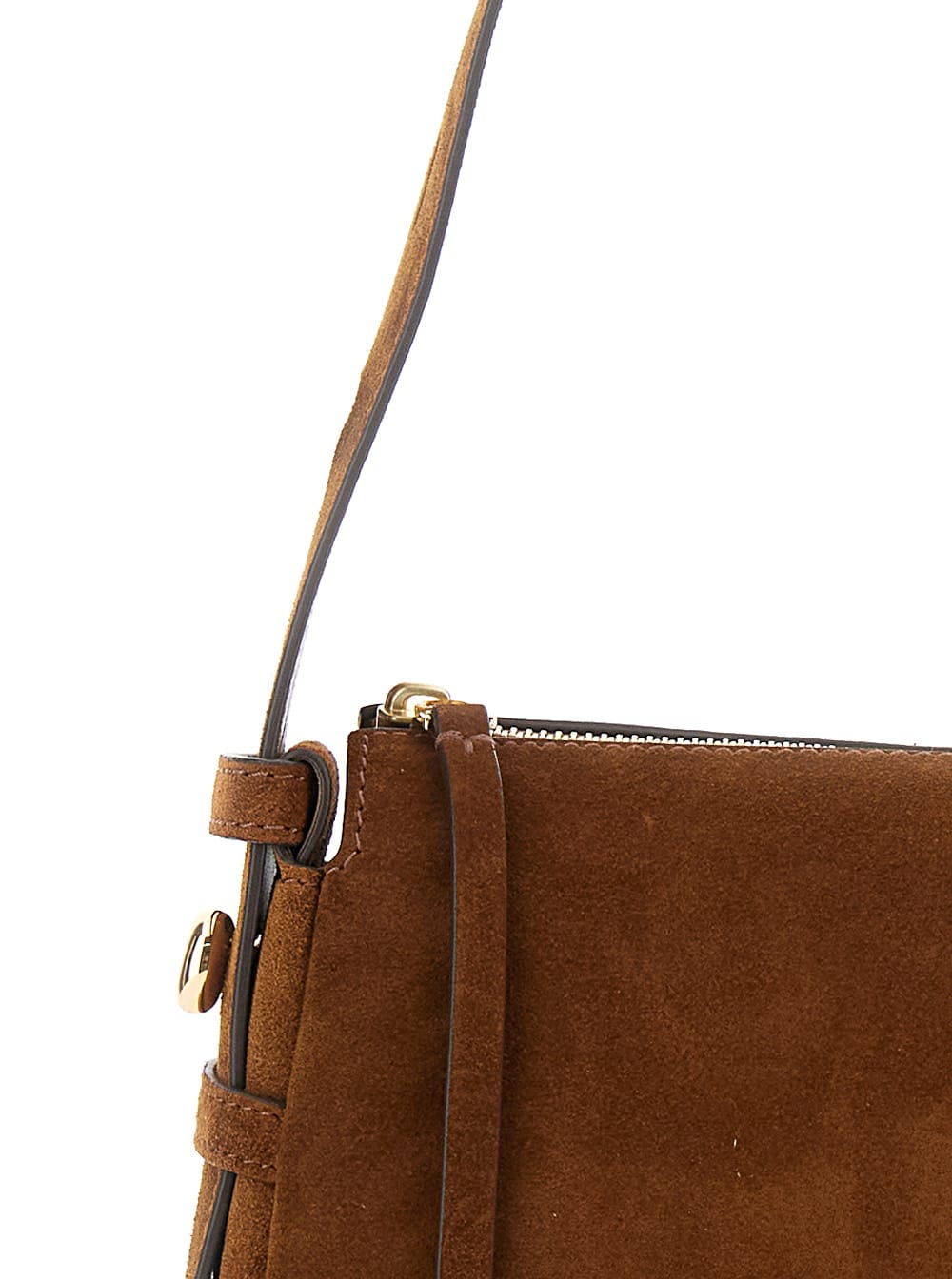 Tory Burch Suede Leather Shoulder Bag With Adjustable Strap In Brown