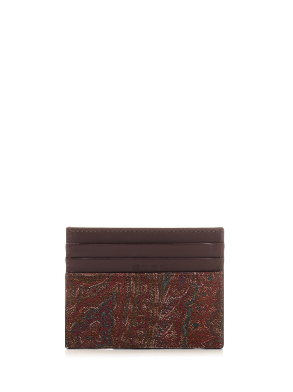 Shop Etro Pegaso Card Case In Bordeaux