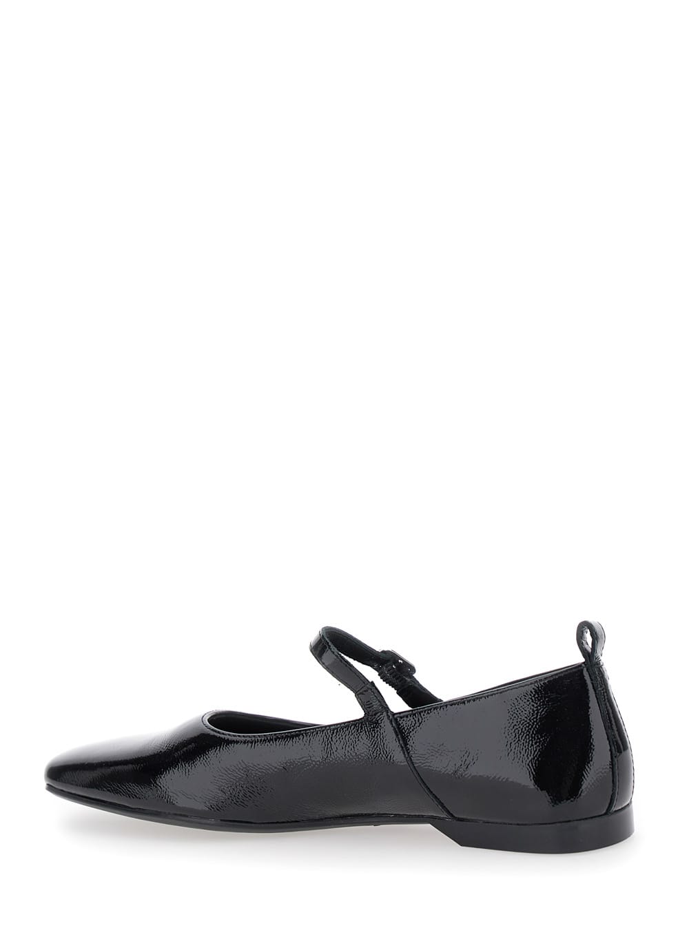 Vagabond Square-toe Buckle Flats In Black