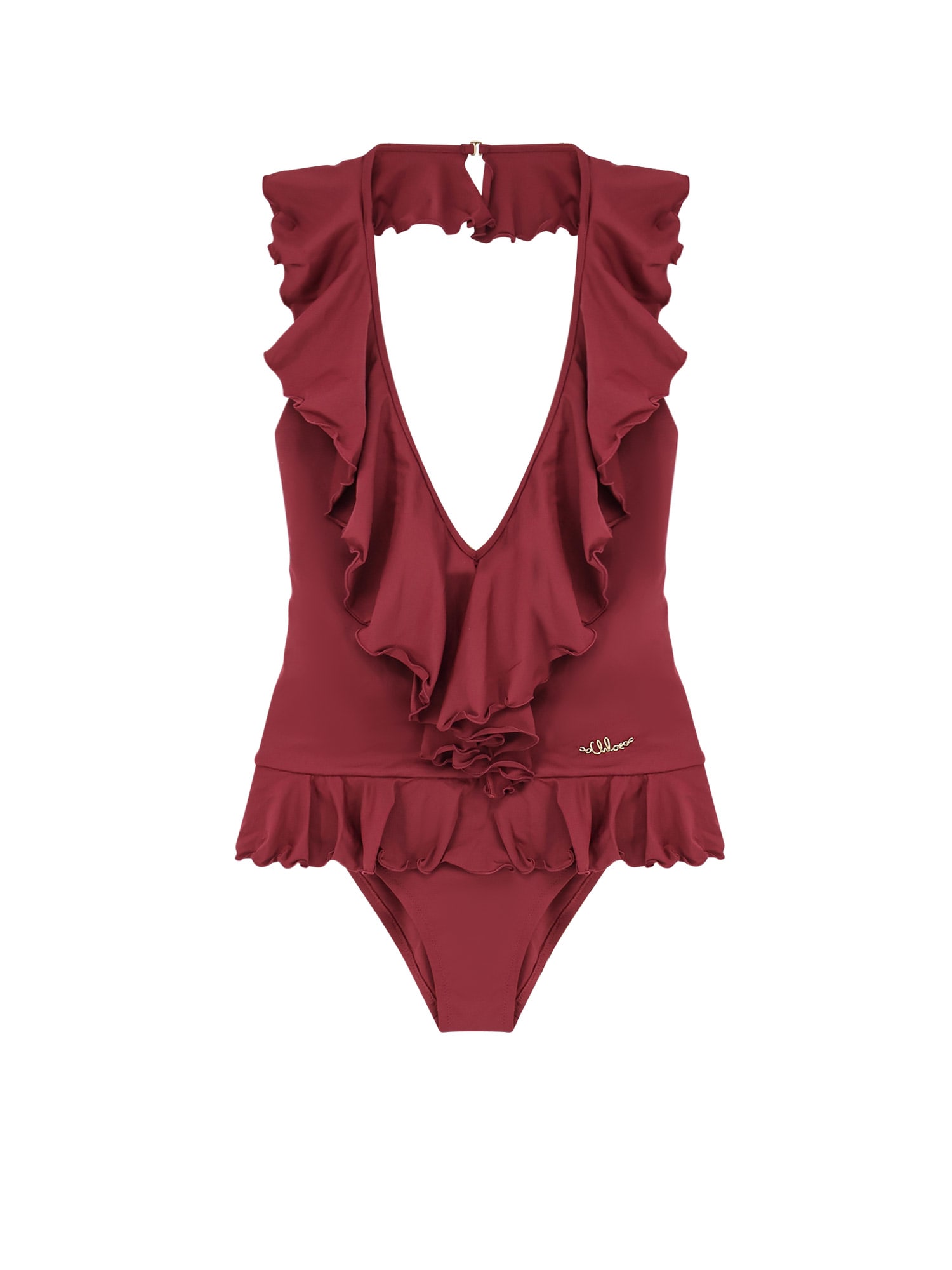 Shop Chloé One-piece Swimsuit With Pvc Pochette