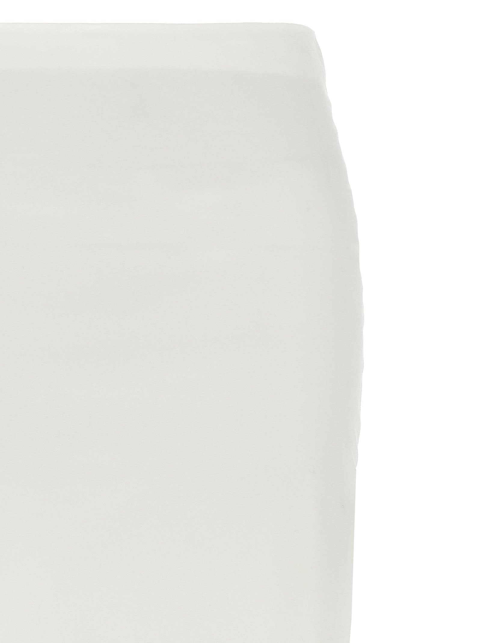 The Latest Fitted Longuette Skirt With Back Flounce In White