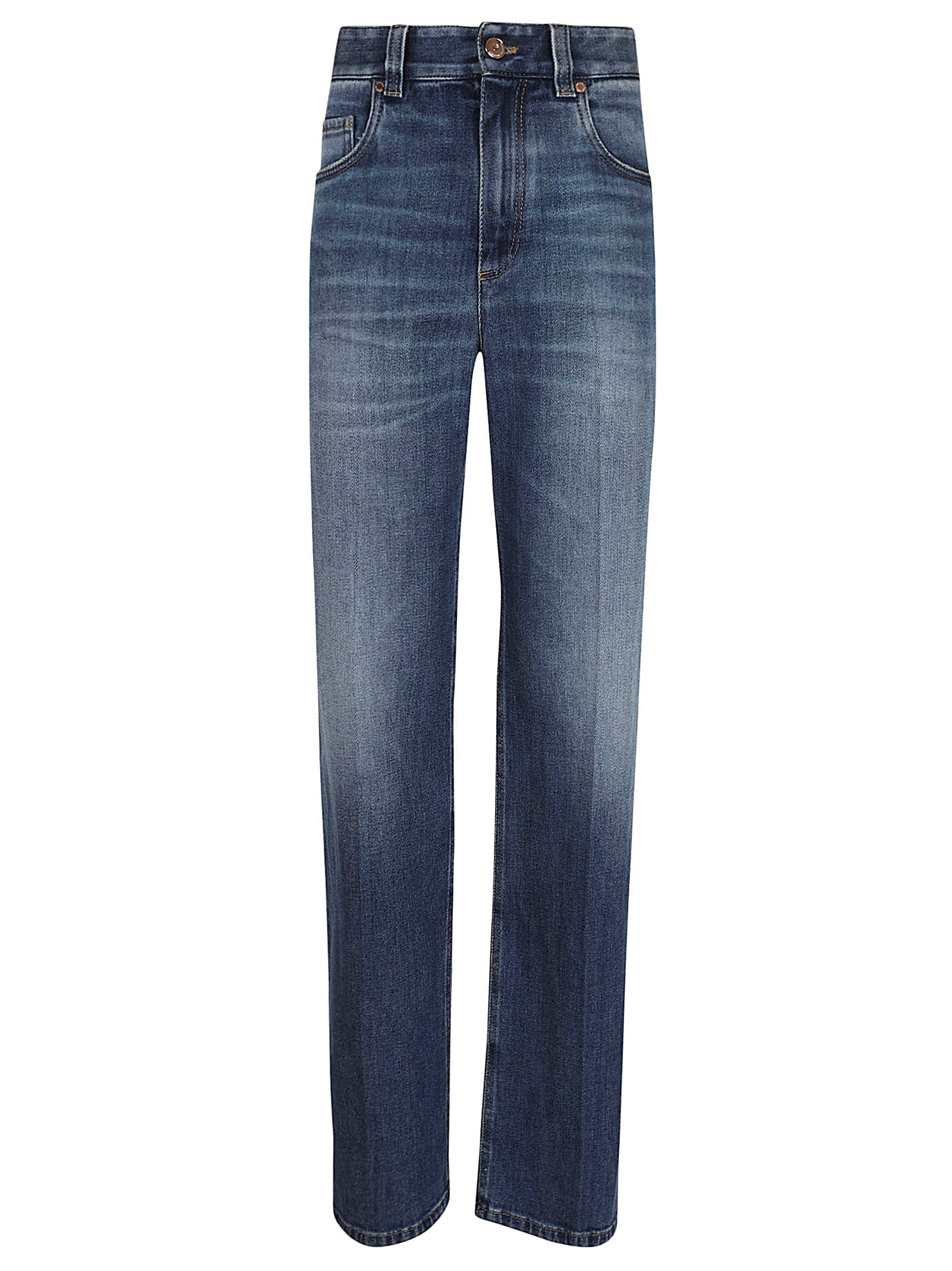 Shop Brunello Cucinelli Pantalone Denim In Essential Dark Blue Denim