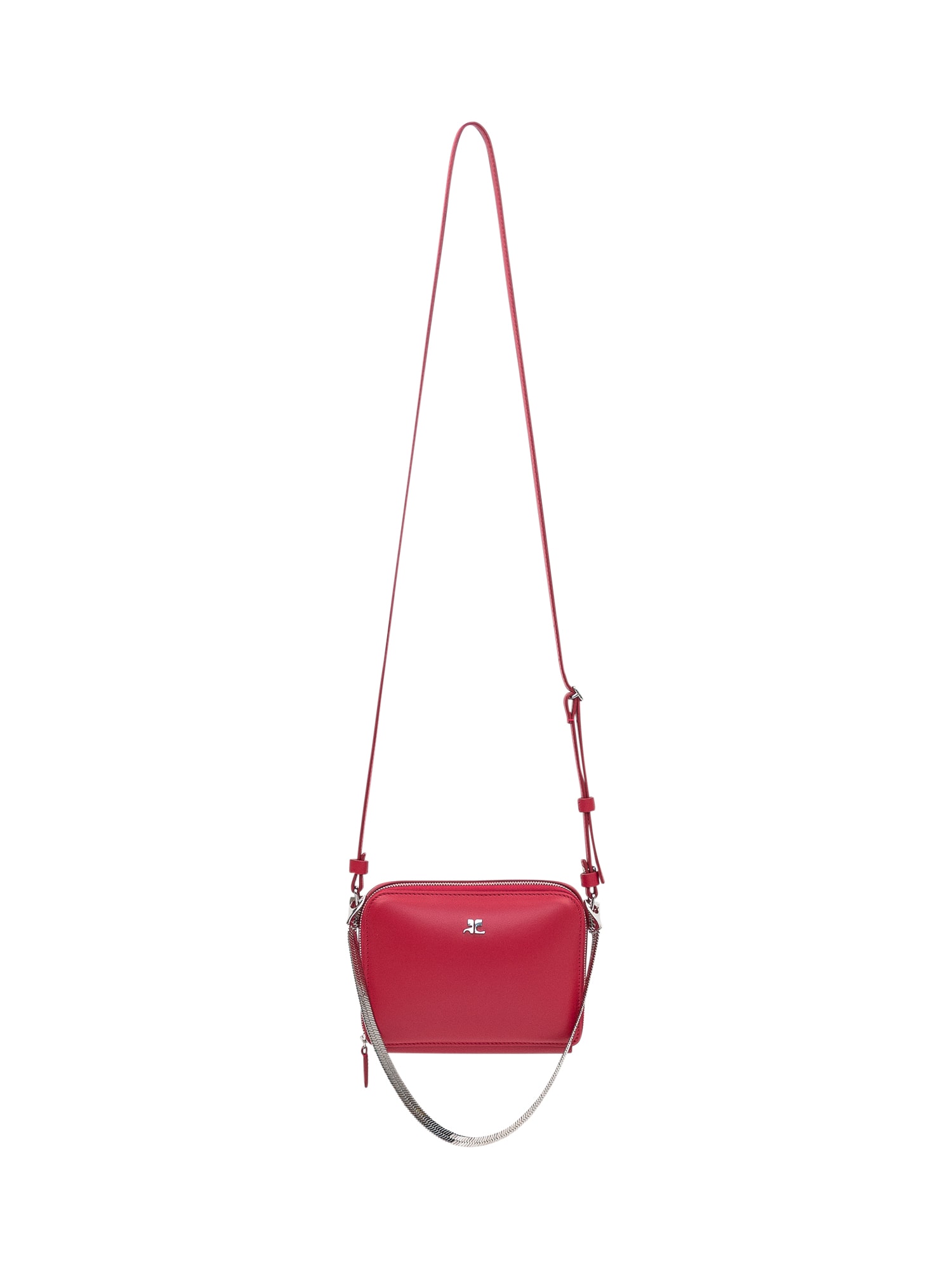 Shop Courrèges Cloud Chained Bag In Ruby