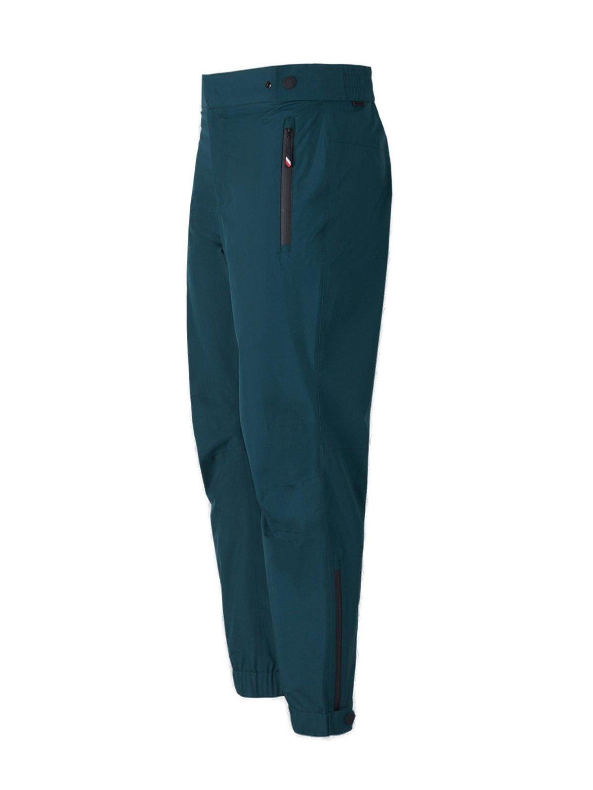 Shop Moncler High-waisted Straight-leg Pants In Green