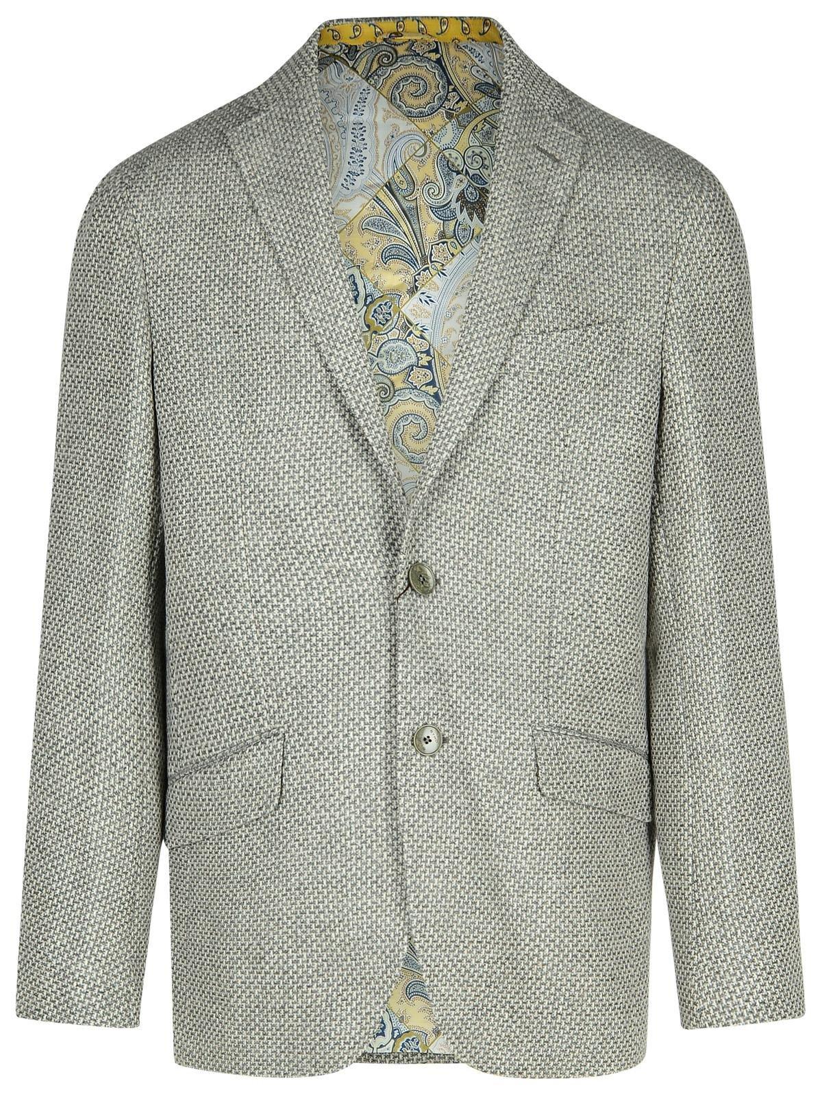 Shop Etro Single-breasted Tailored Blazer In Grigio