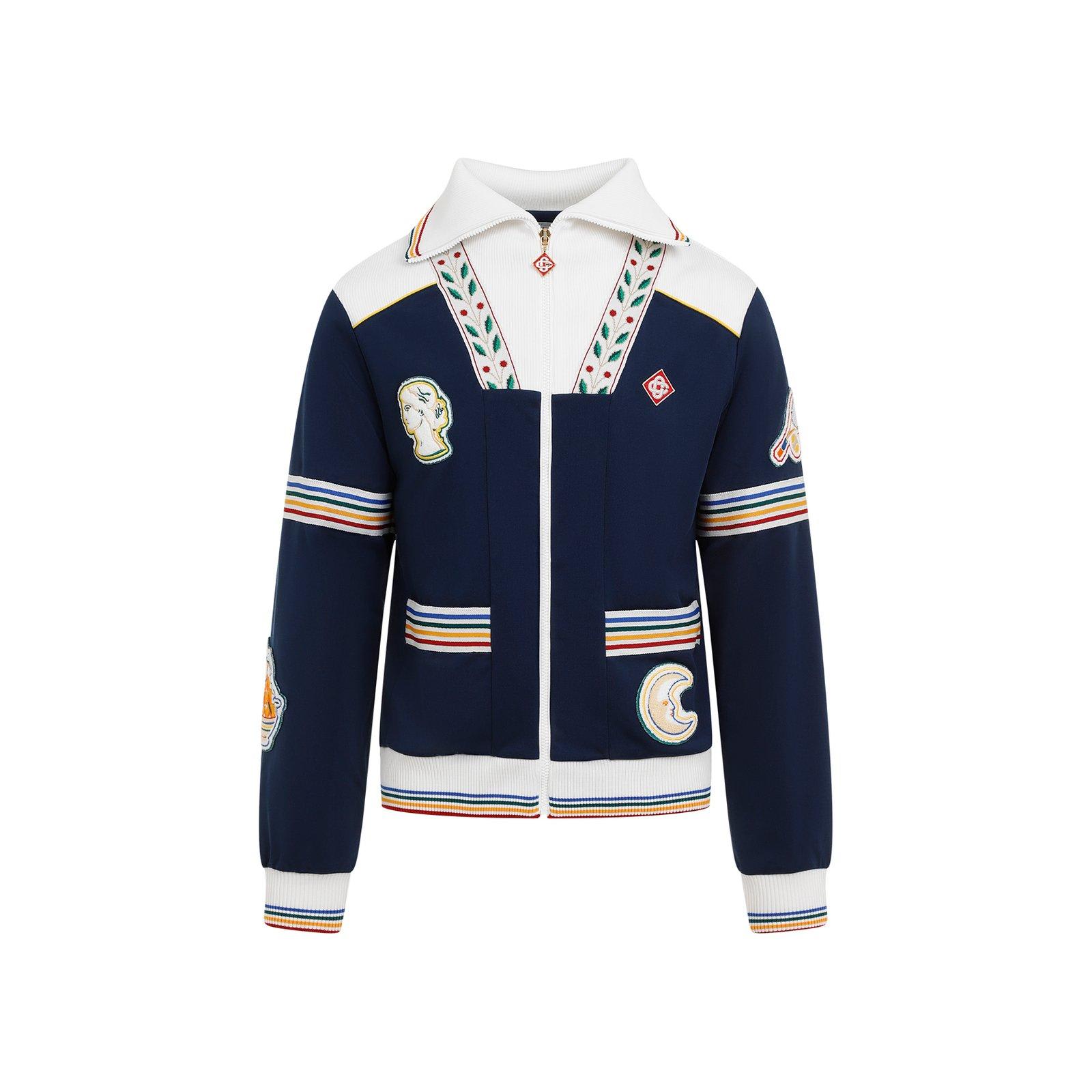 Shop Casablanca Varsity Track Jacket In Blue