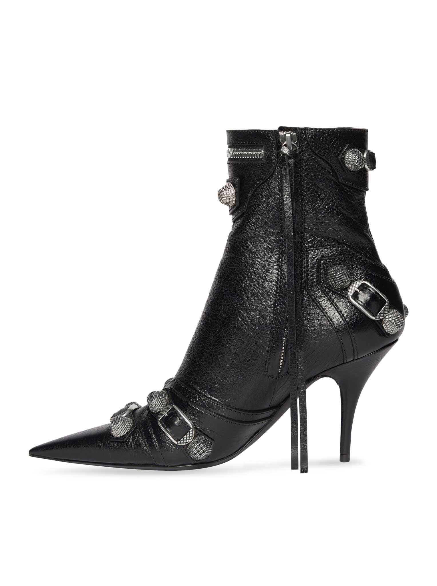 Shop Balenciaga Cagole Bootie H90 Arena/abs Accessory In Black Silver