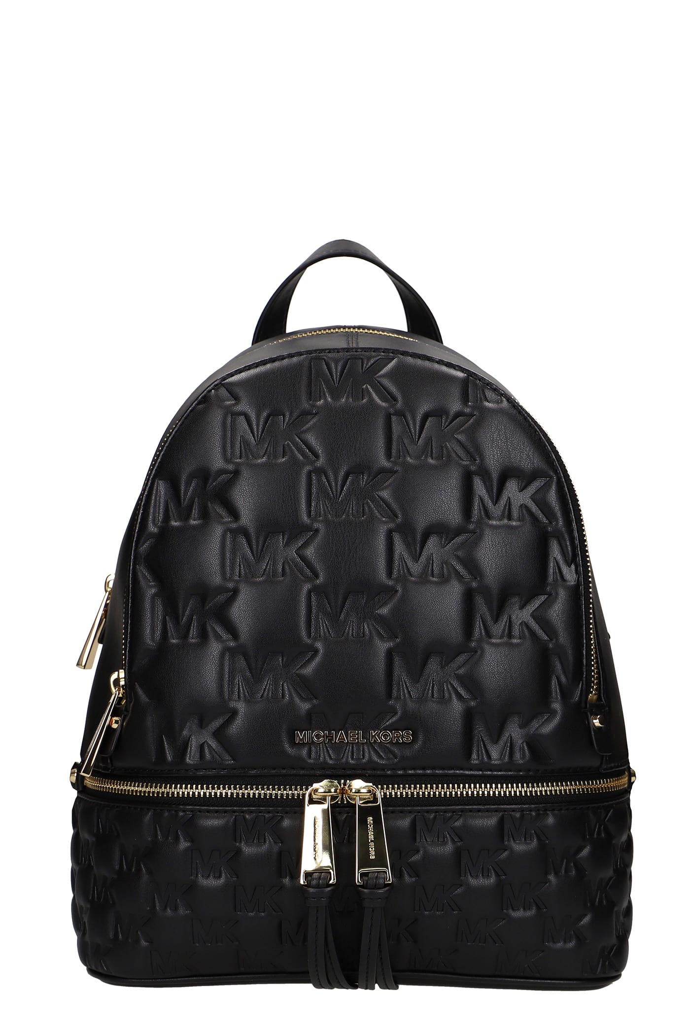 Michael Kors Rhea Zip Backpack In Black Leather