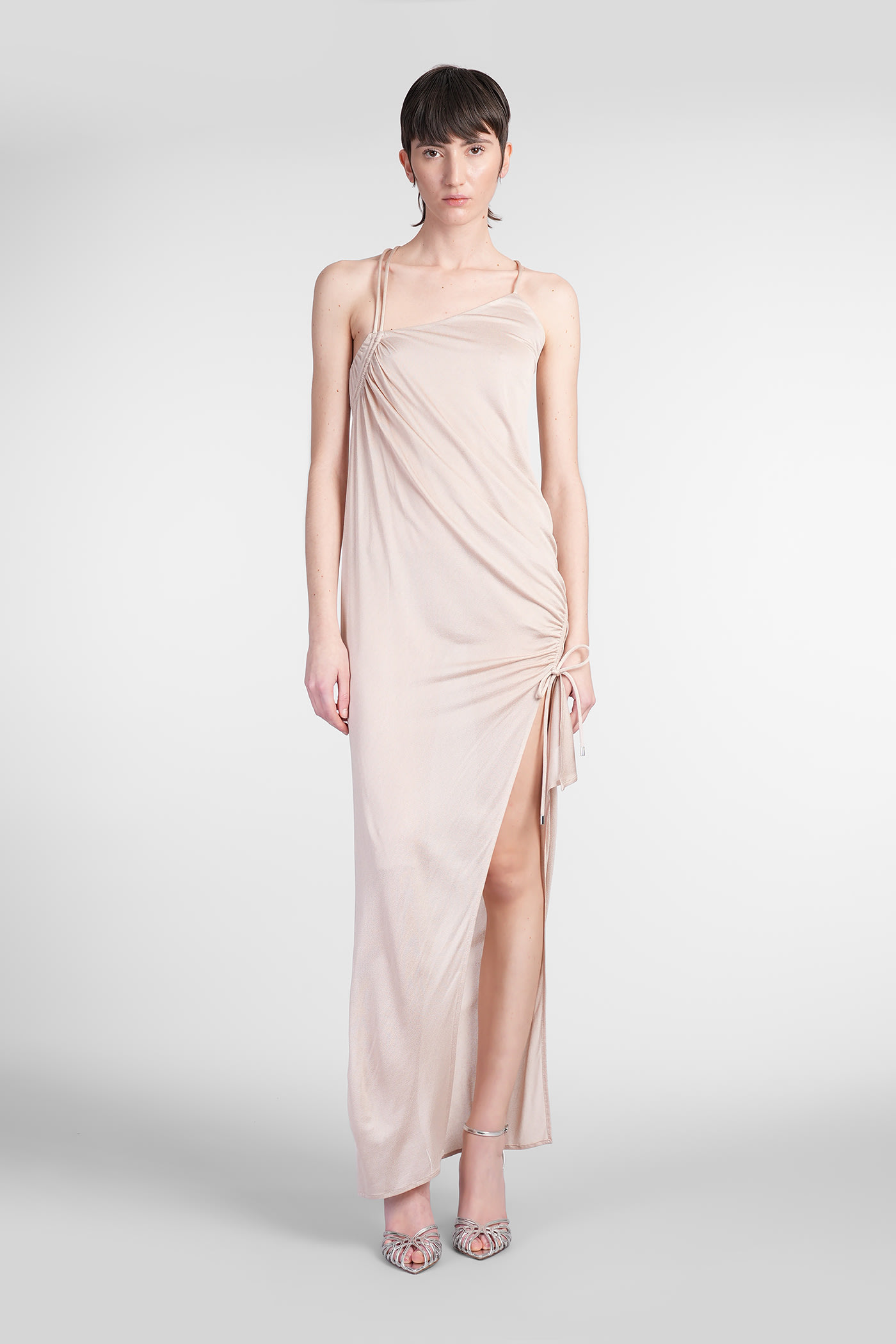 Dress Woman In Beige Viscose