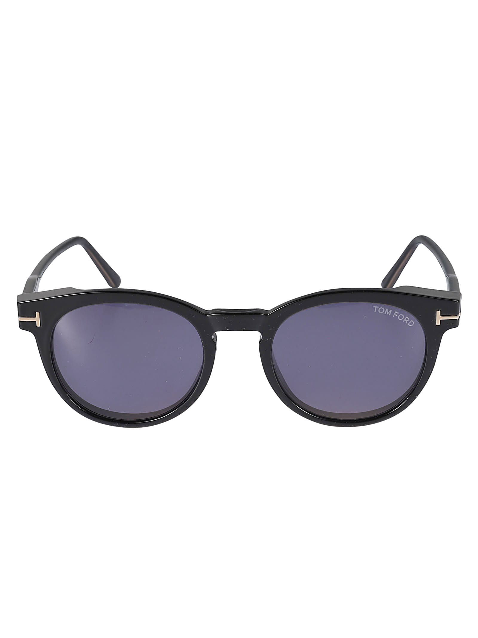 Tom Ford Classic Round Lens Sunglasses In 001