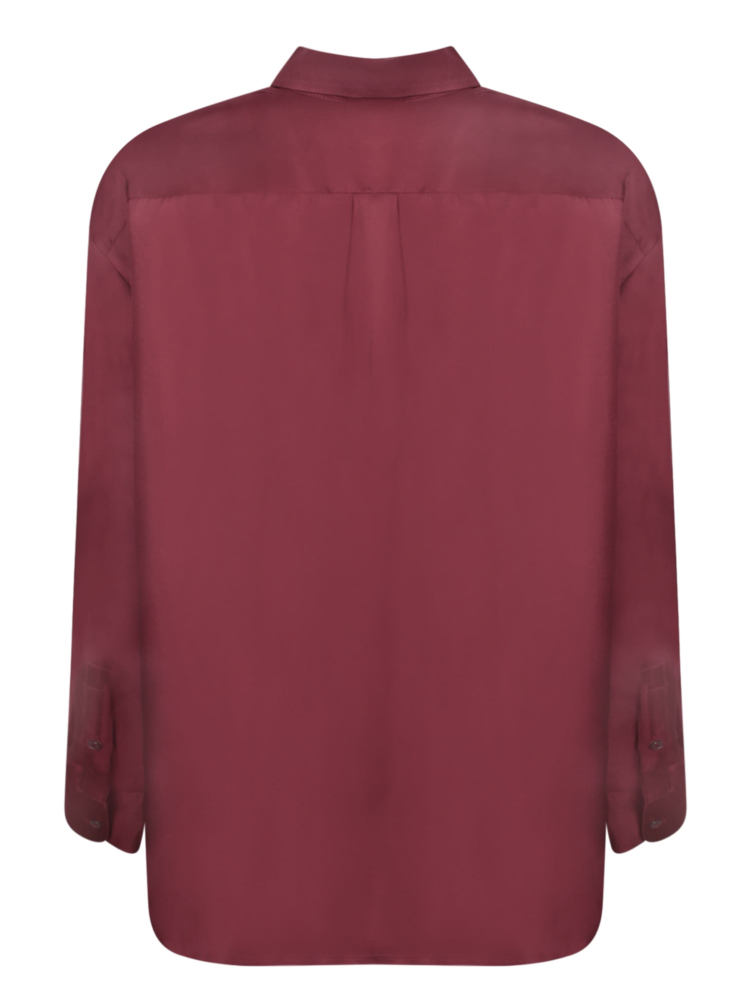 Shop Pierre-louis Mascia Burgundy Floral Silk Shirt In Bordeaux