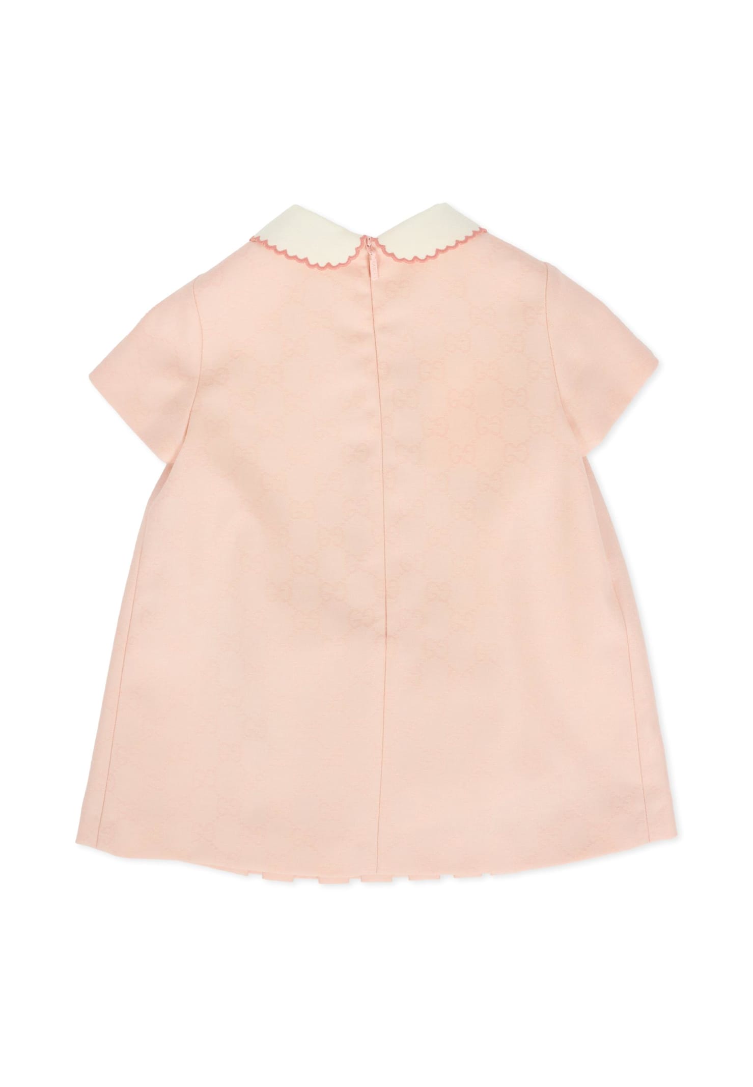 Gucci Pink Dress For Baby Girl With Gg In Pink