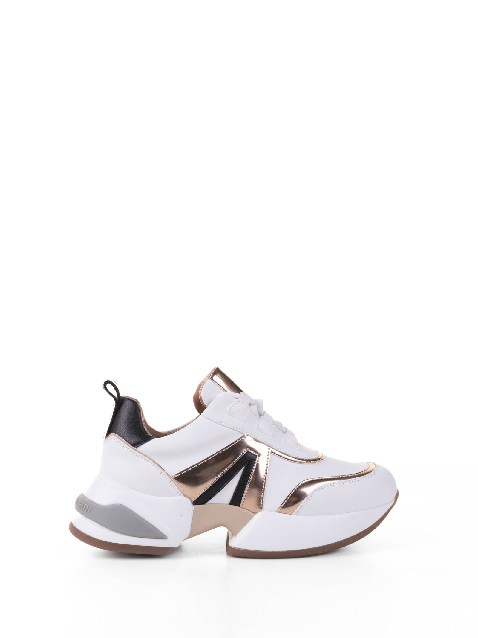 Shop Alexander Smith Marble Leather Sneaker In White Copper