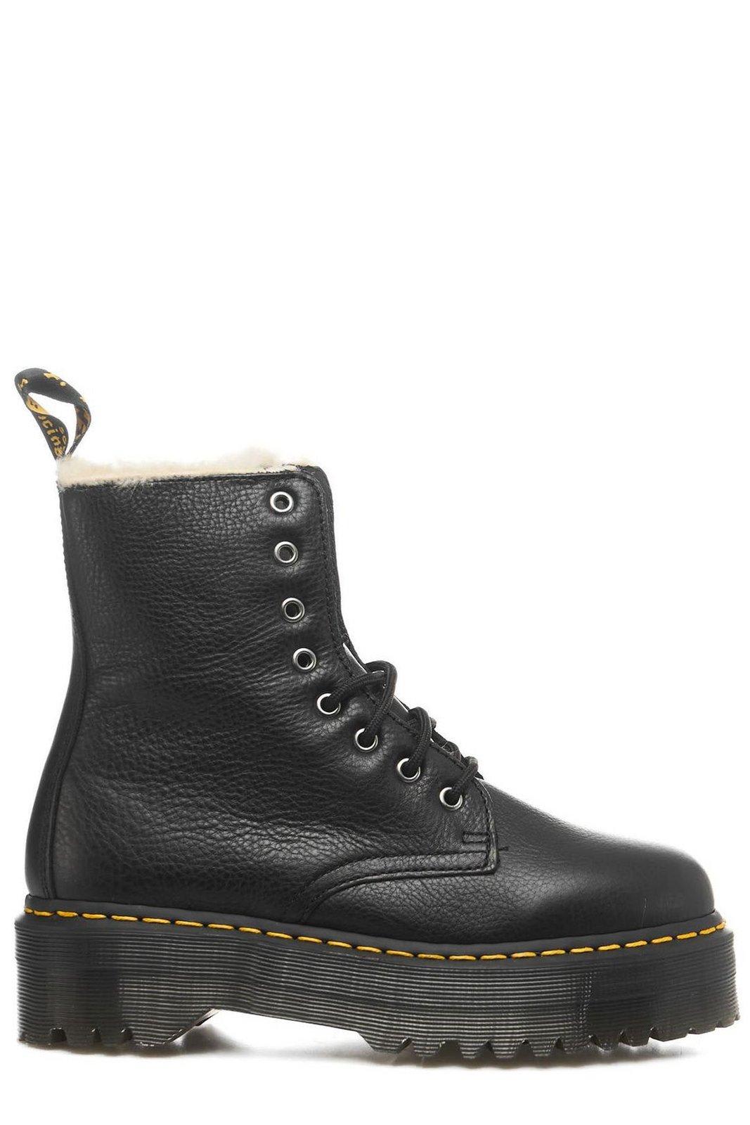 Shop Dr. Martens' Jadon Lace-up Platform Boots In Black Pisa