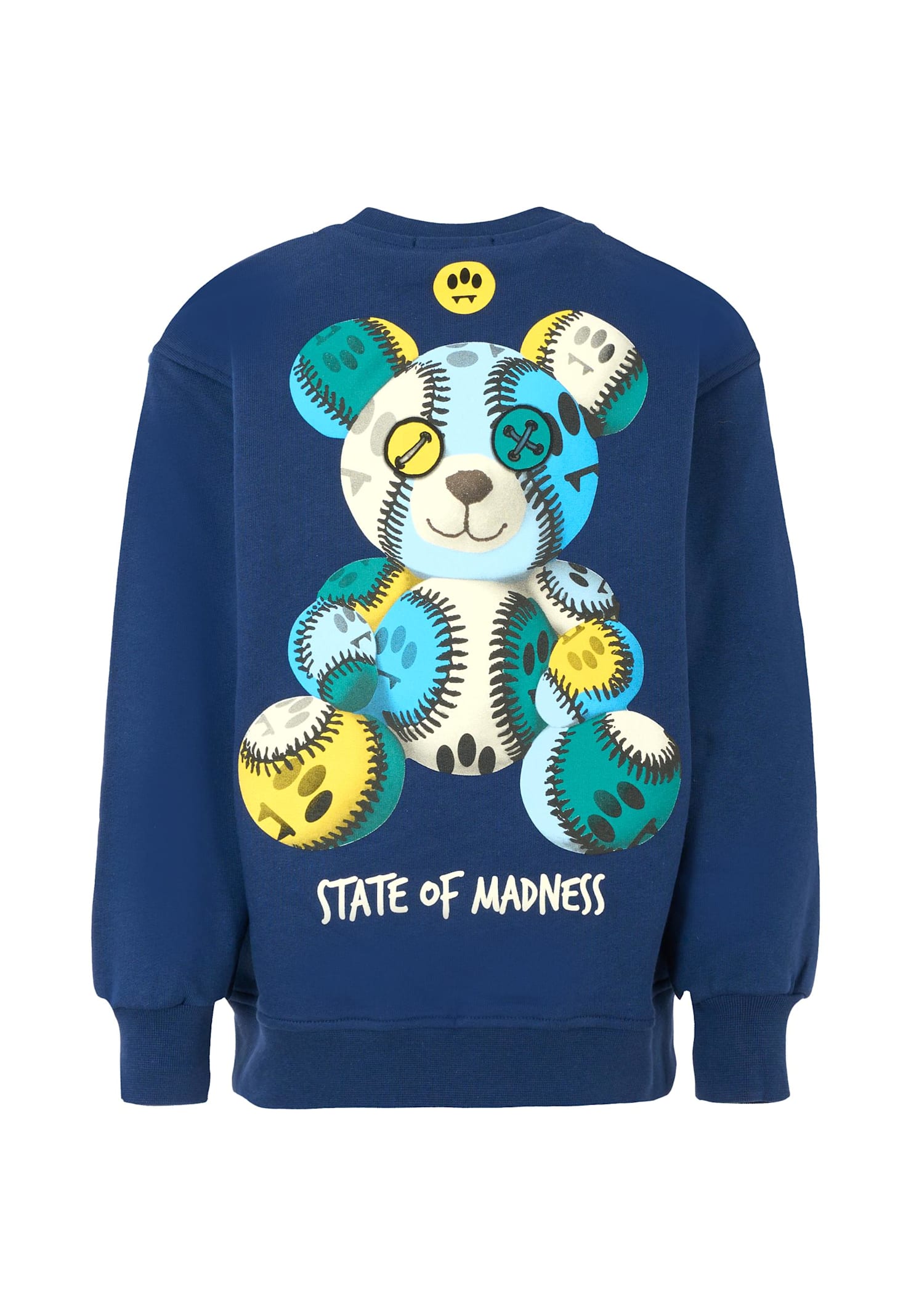 Barrow Blue Sweatshirt For Kids With Bear Print In Blue