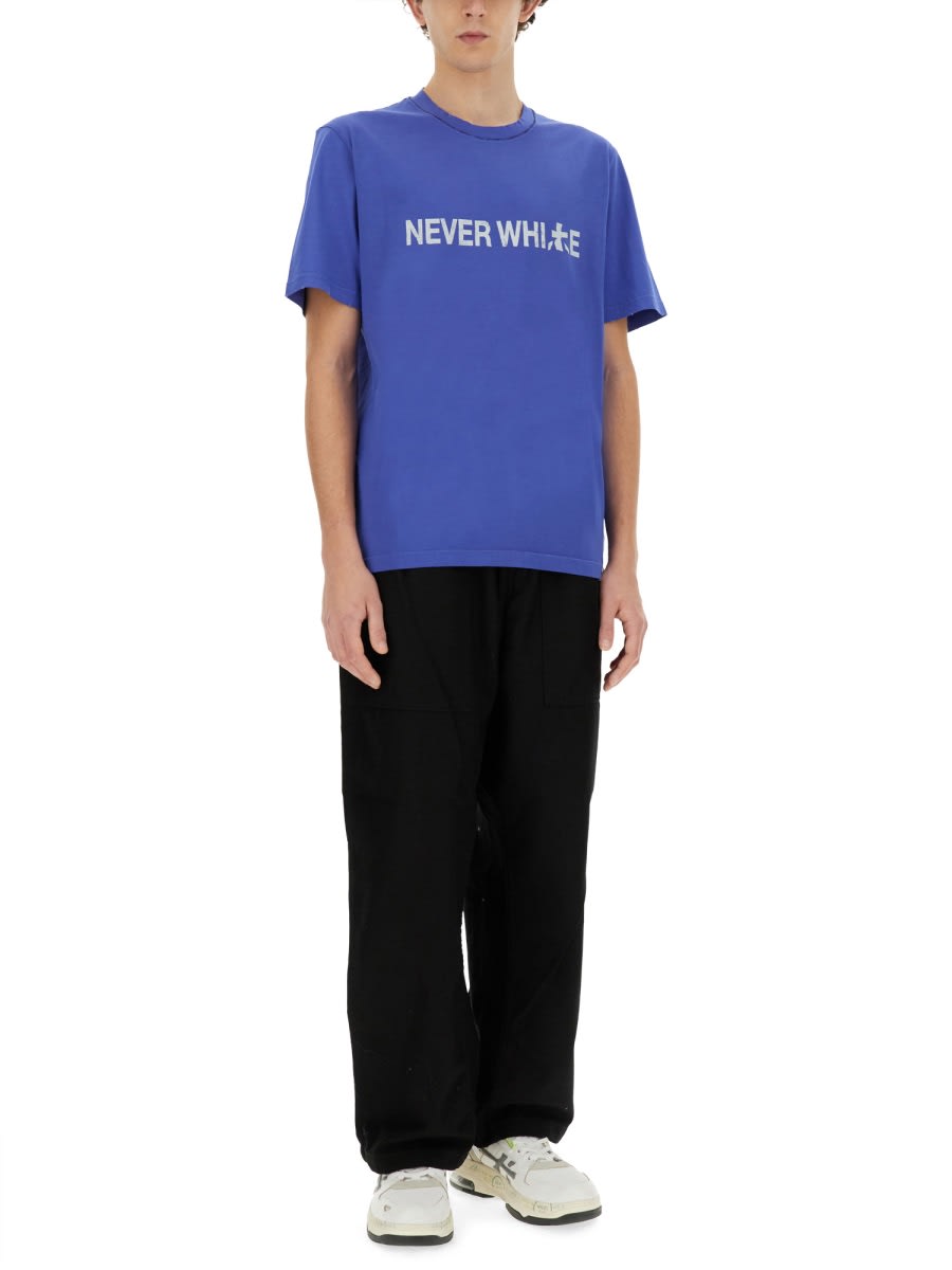 Shop Premiata Never White T-shirt In Blue
