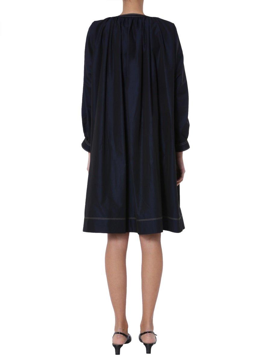 Shop Givenchy Button Detailed Midi Dress In Blue