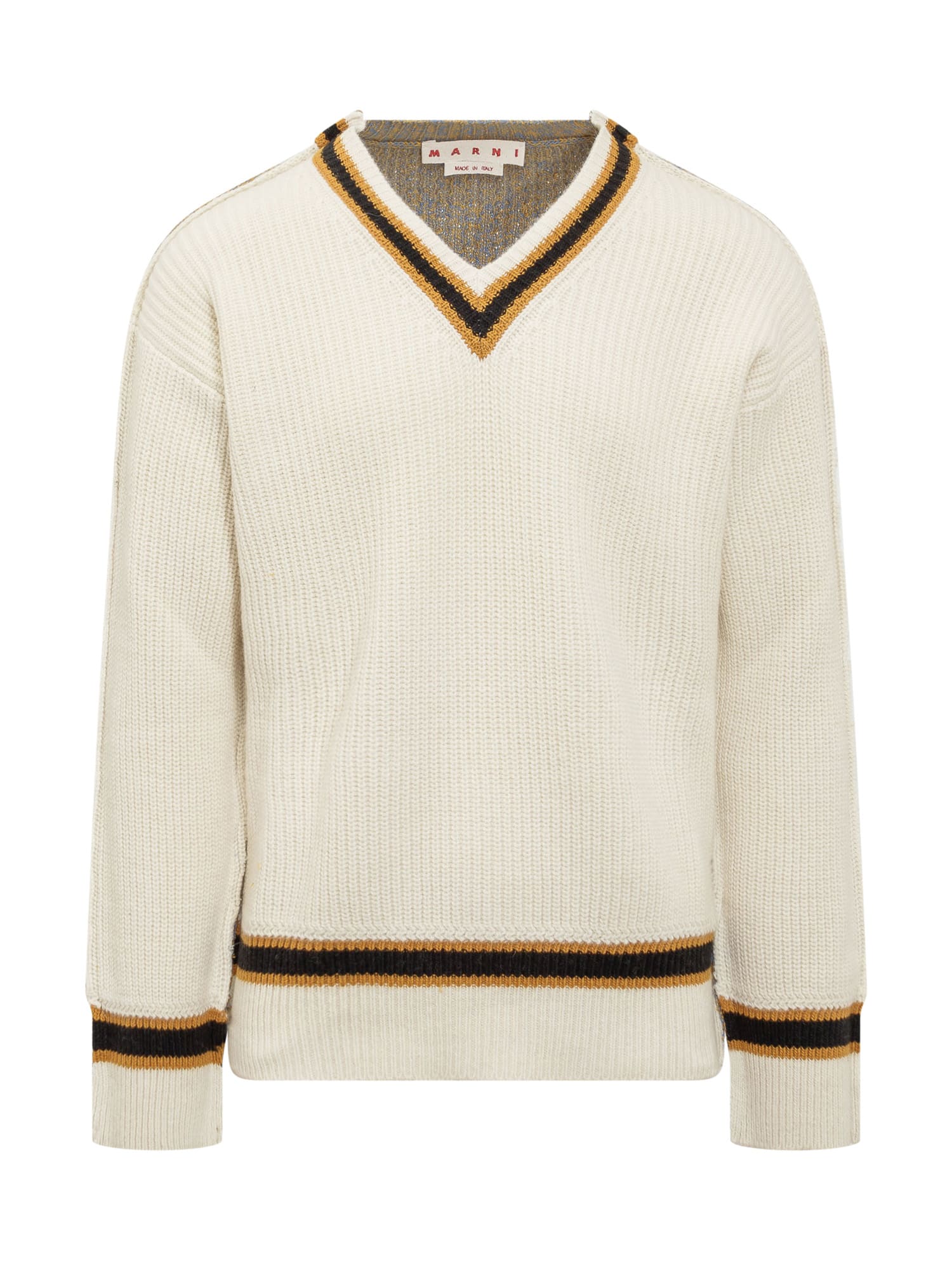 Shop Marni V-neck Sweater In White