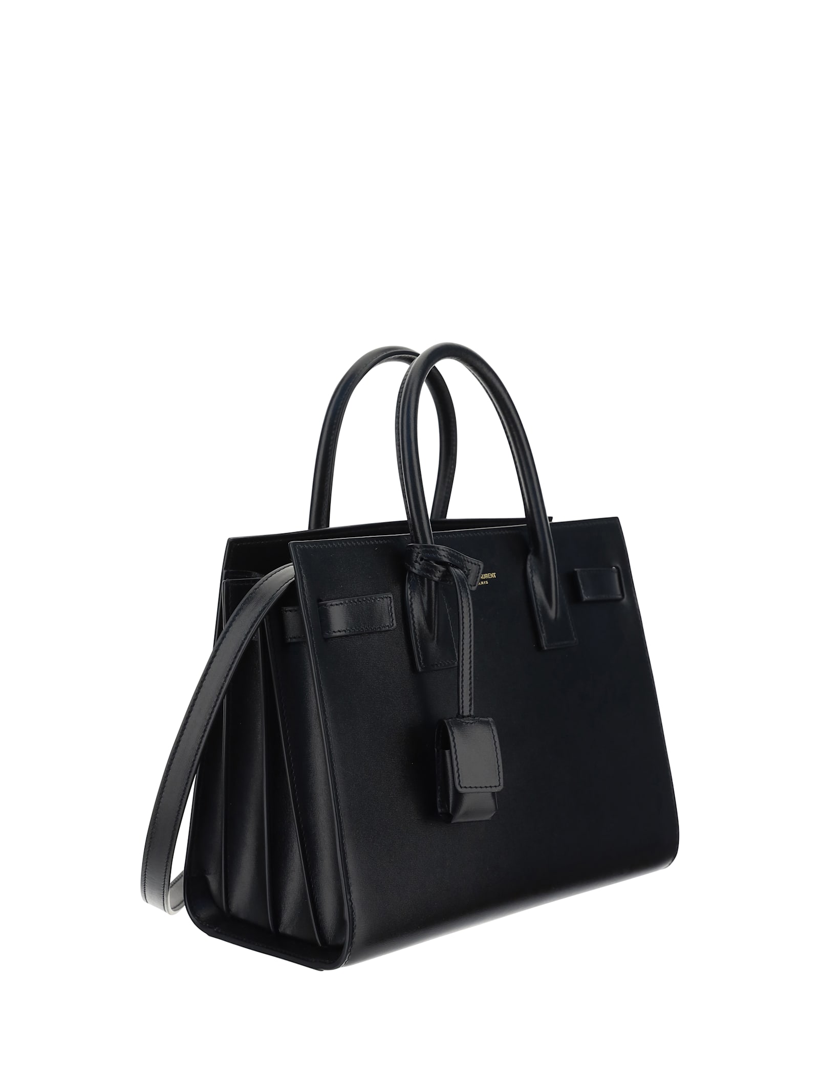 Saint Laurent Sac De Jour Mini Leather Top Handle Bag In Black
