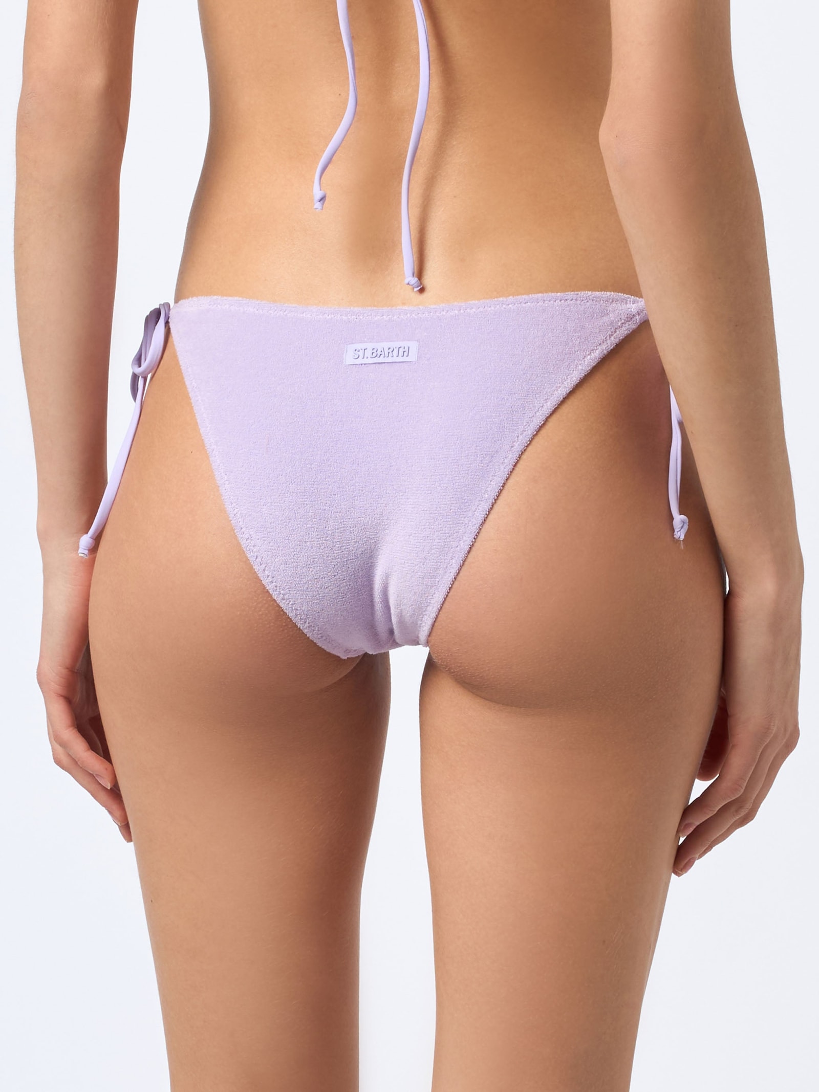 Shop Mc2 Saint Barth Woman Terry Cotton Classic Swim Briefs Virgo In Pink