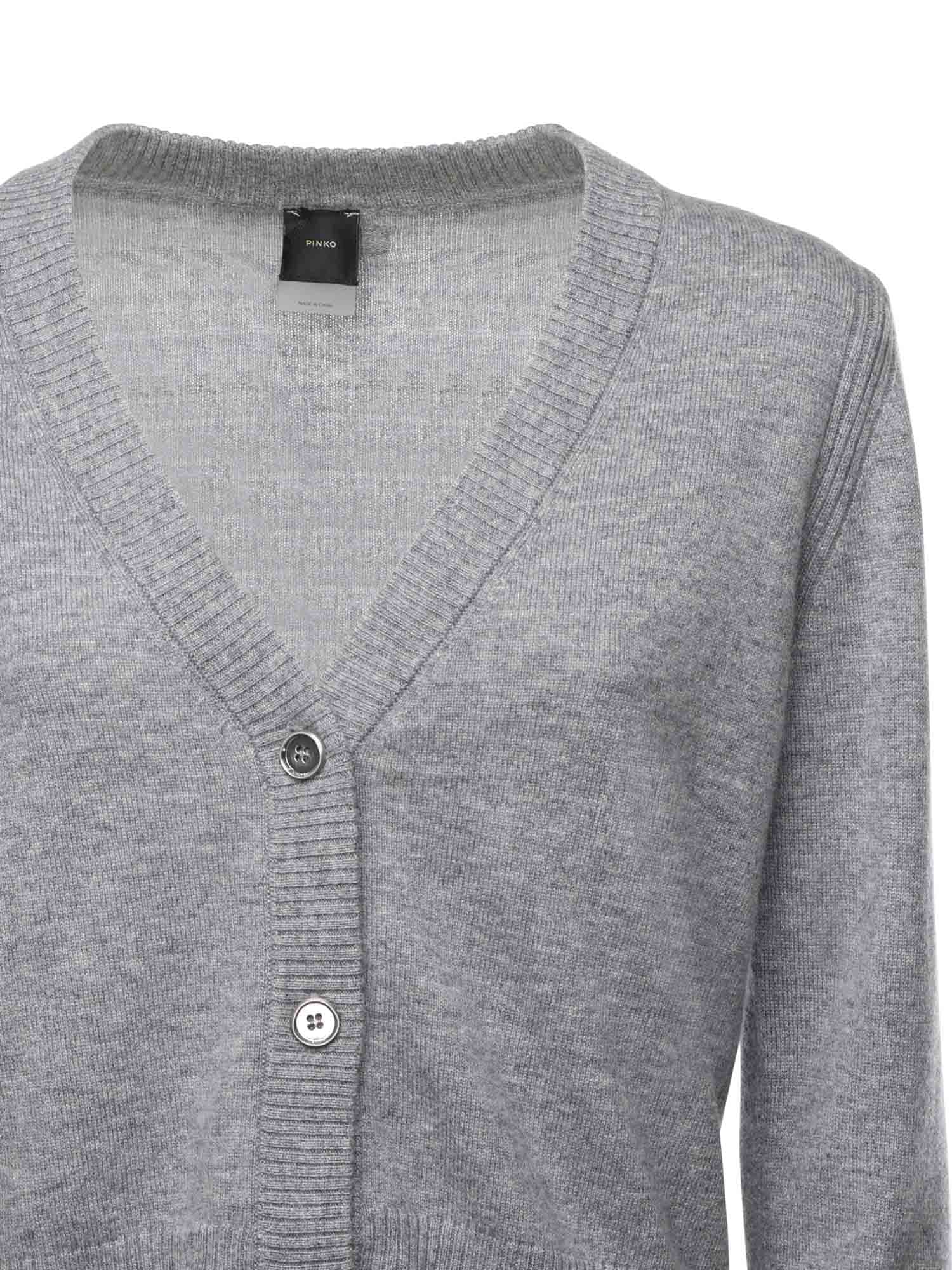 Pinko Cropped Cardigan In Gray