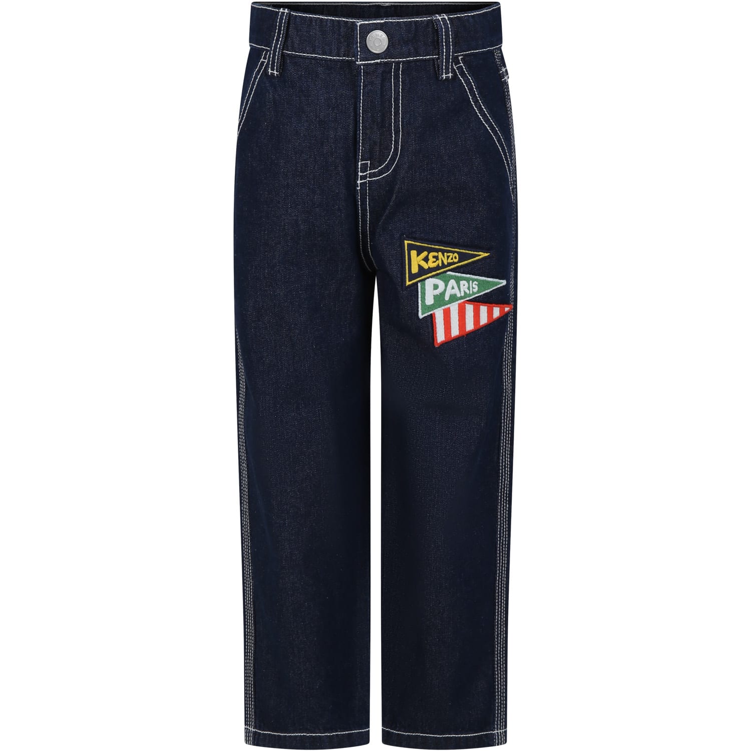 Kenzo Kids' Denim Jeans For Boy With Logo