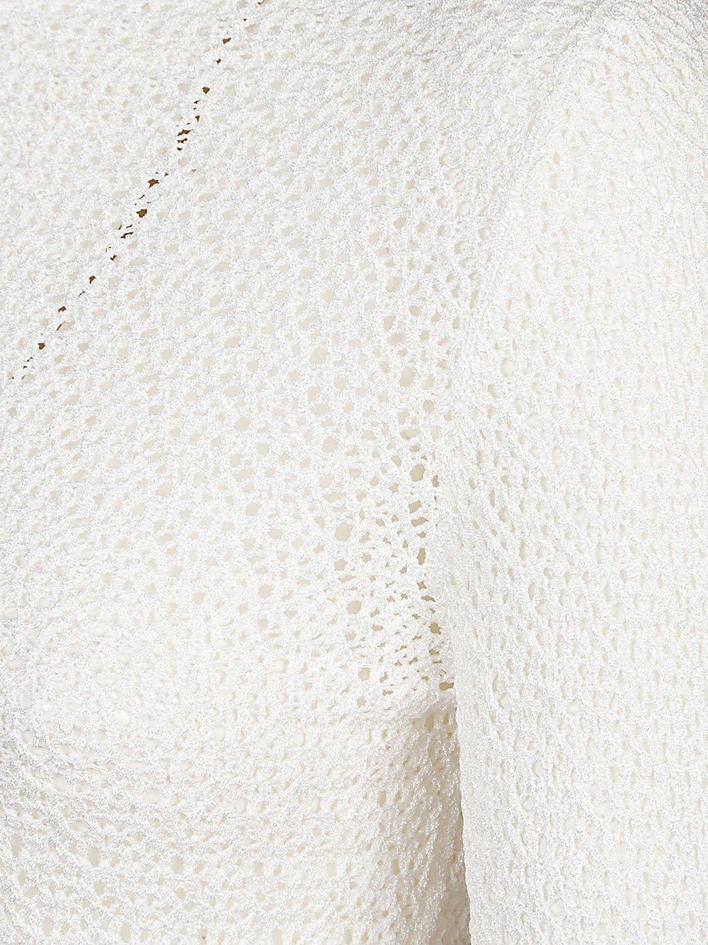 Totême Off-white Draped Scarf Fine Knit Sweater In Neutro