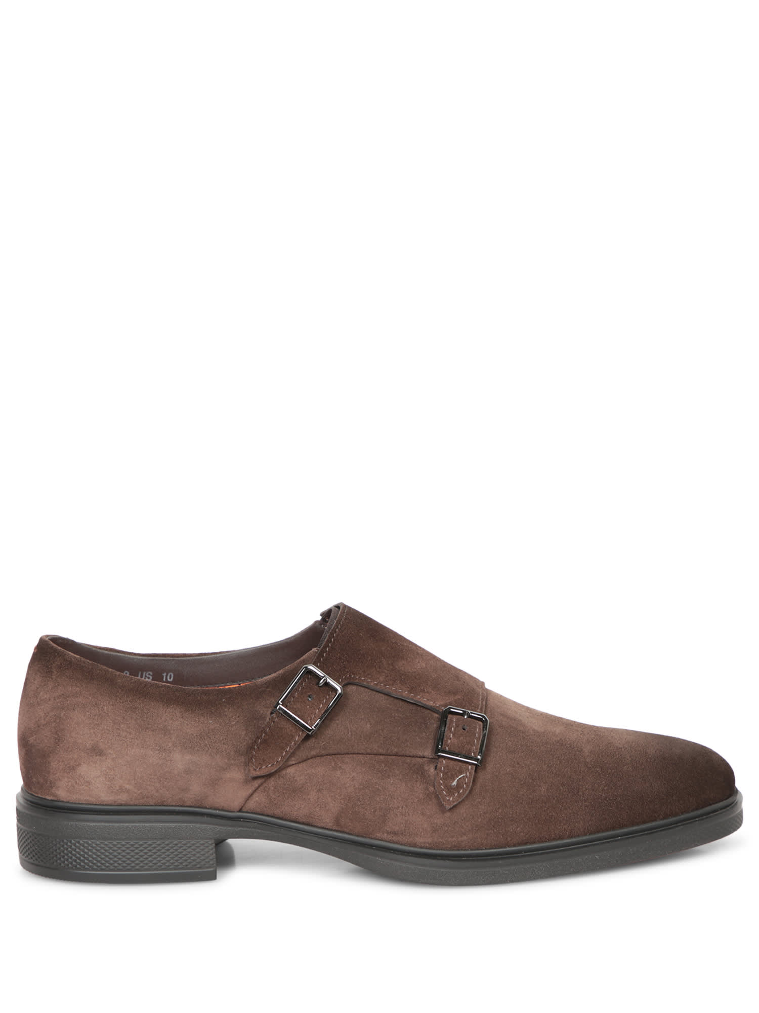 Shop Santoni Easysuede Brown Tdm Monkstrap