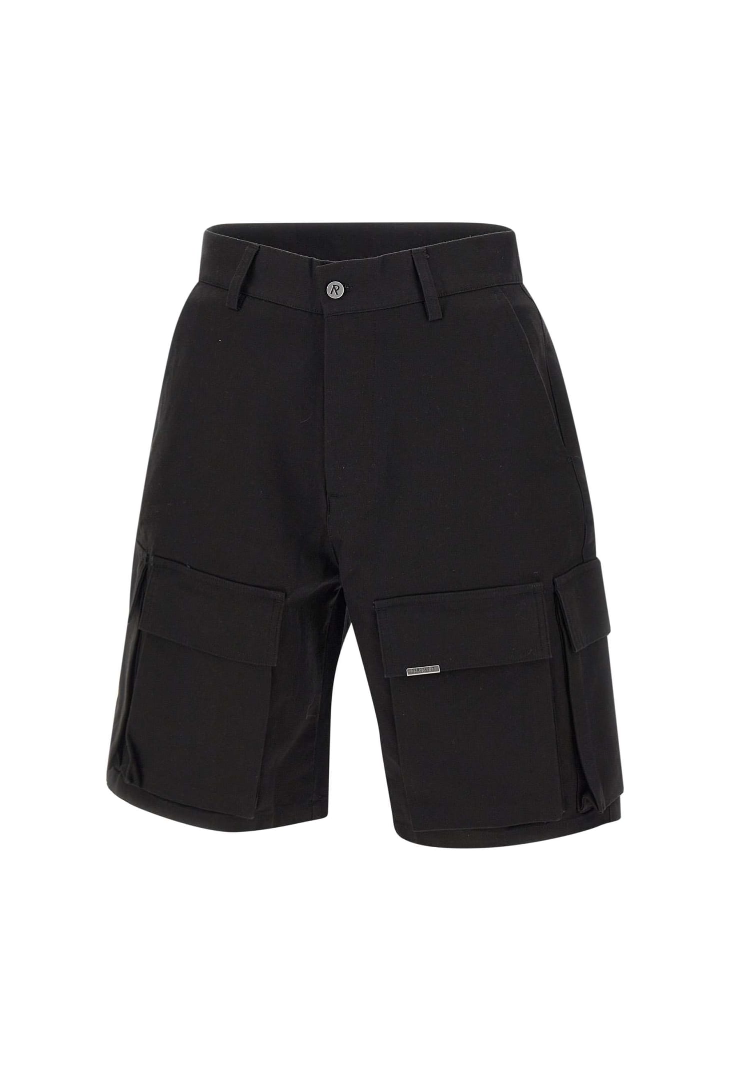 Shop Represent Baggy Cotton Shorts In Black