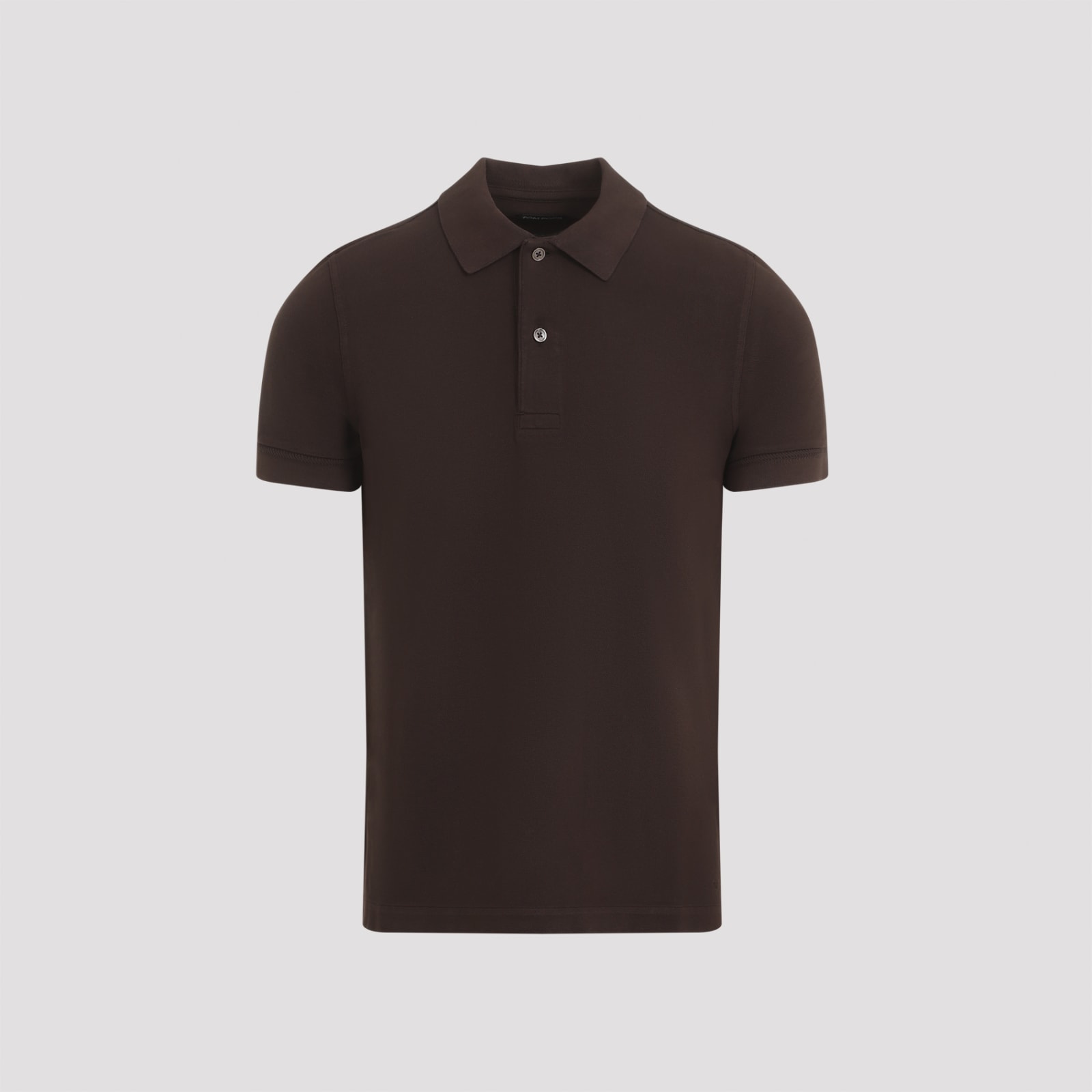 Shop Tom Ford Tennis Piquet Polo Shirt In Deep Brown