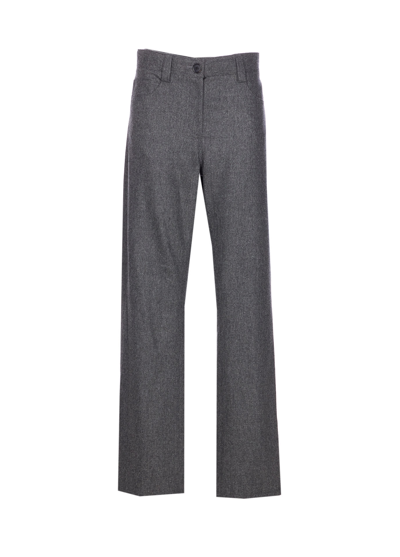 Khaite Belt-loops Trousers In Gray