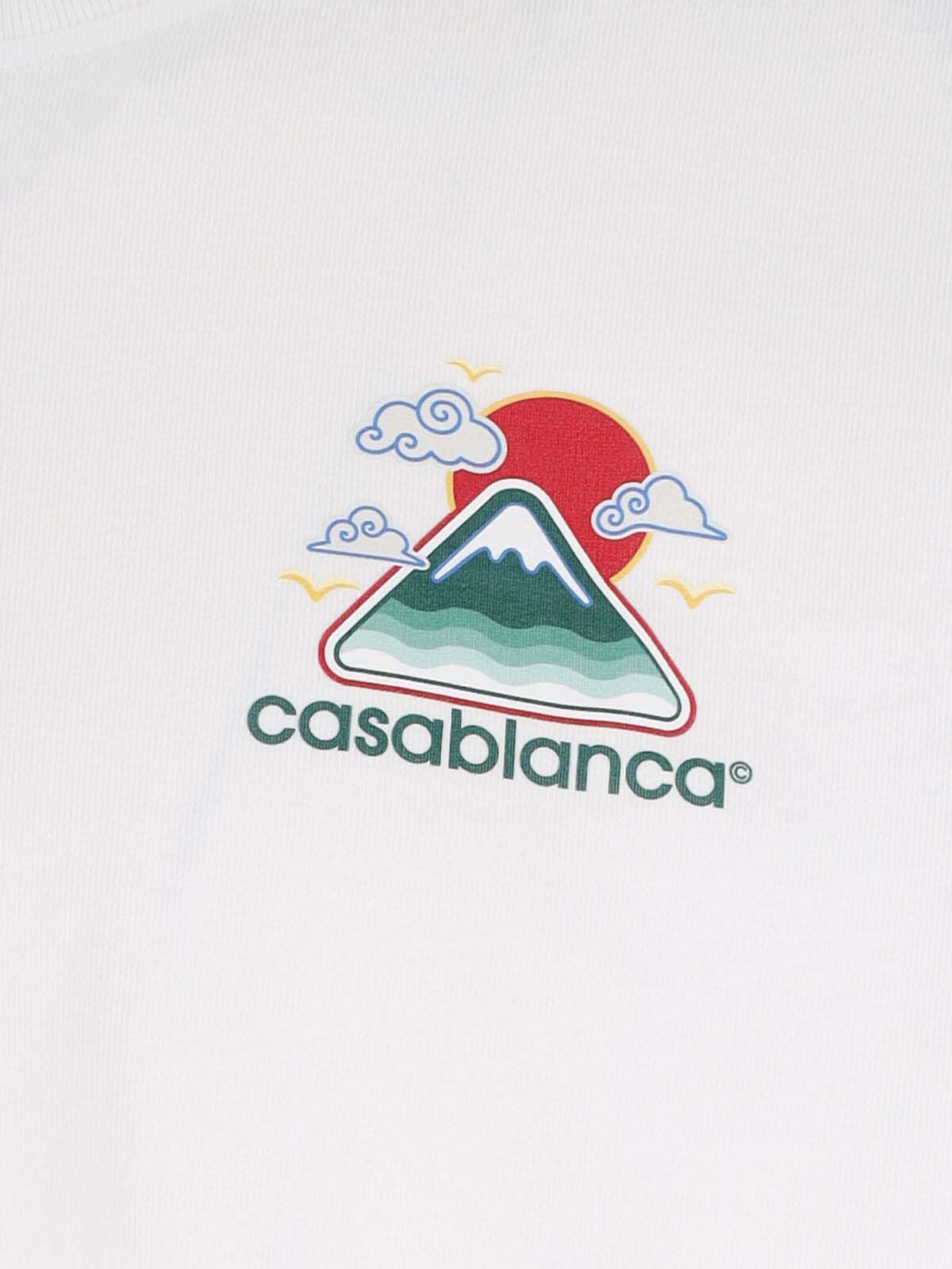 Casablanca Mountains Waves Screen T-shirt In White