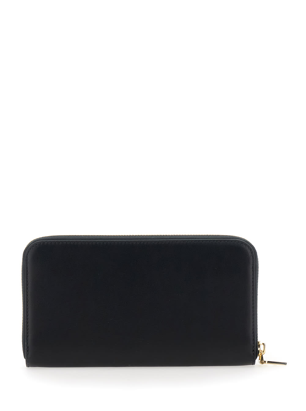 Ferragamo 'continental' Black Wallet With Logo Lettering On The Front In Leather Woman In Black