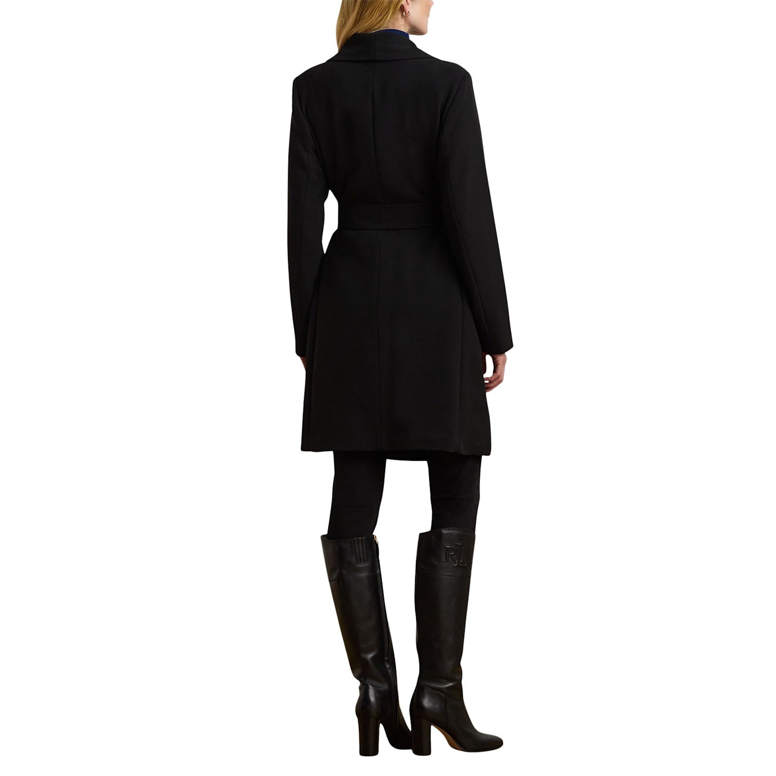 Ralph Lauren Drfr Crp 36 Lined Coat In Black