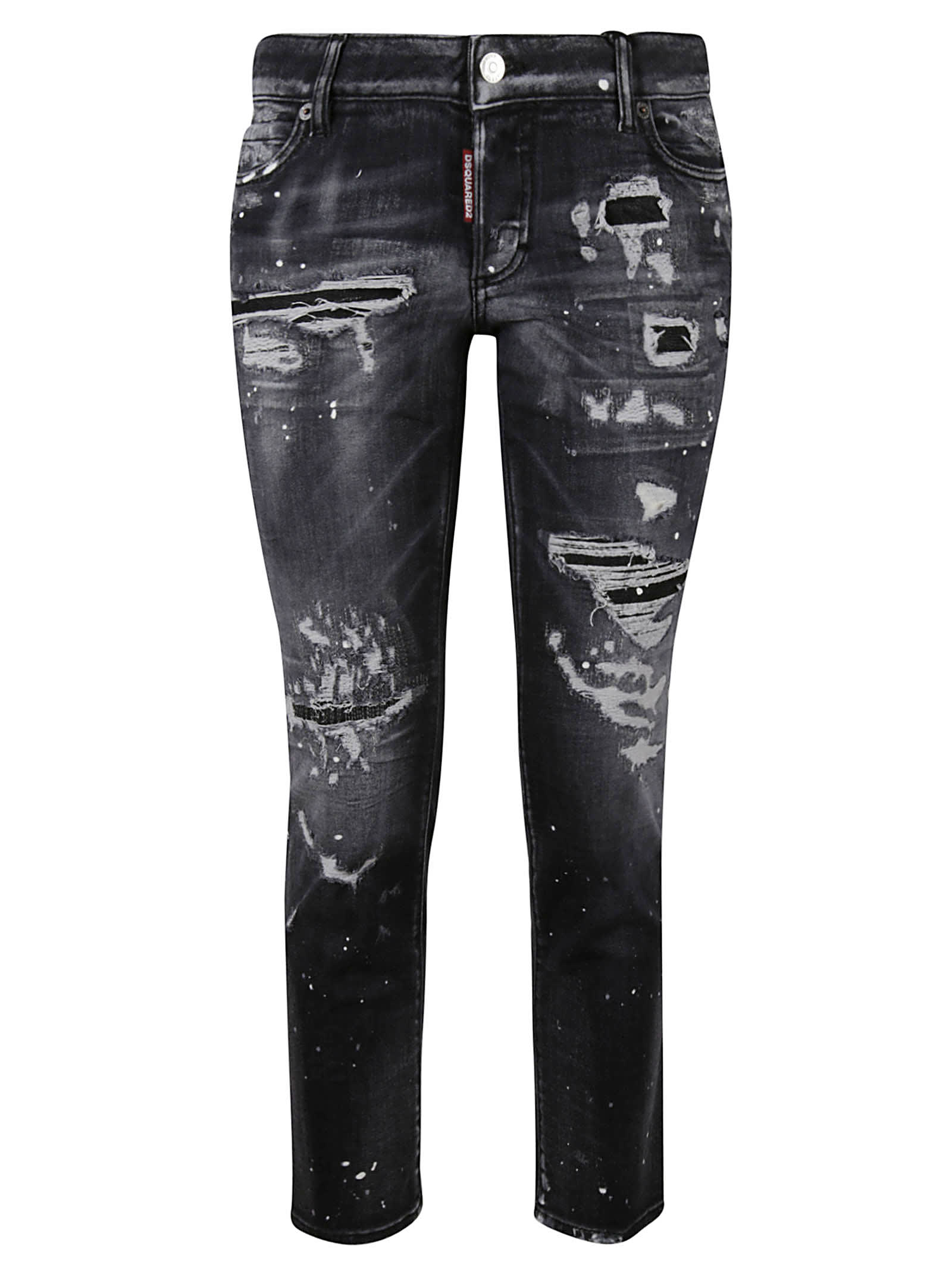 Dsquared2 Distressed Effect Cropped Denim Jeans